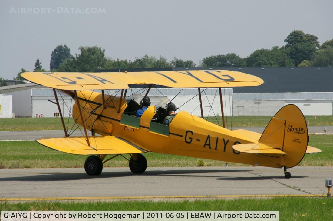 G-AIYG, 1945 Stampe-Vertongen SV-4B C/N 21, Fly in.