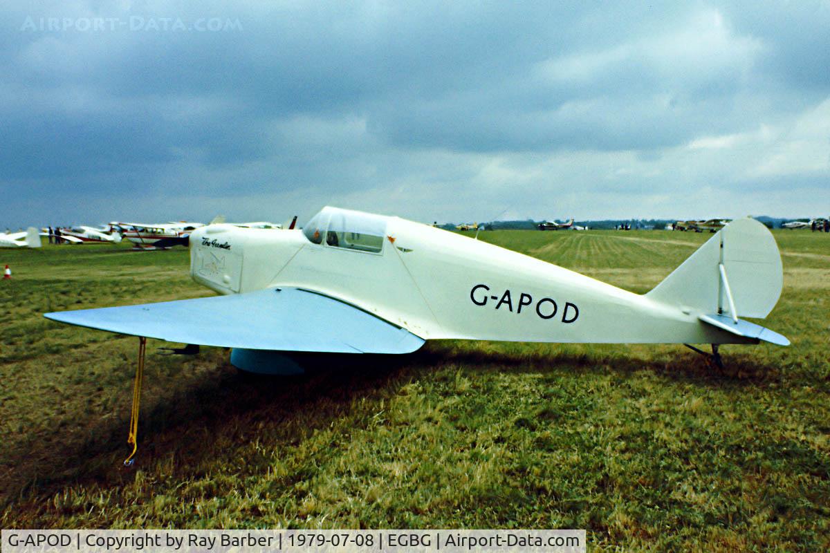 G-APOD, 1958 Tipsy Belfair C/N 536, Tipsy Belfair [536] Leicester~G 08/07/1979. Taken from a slide.