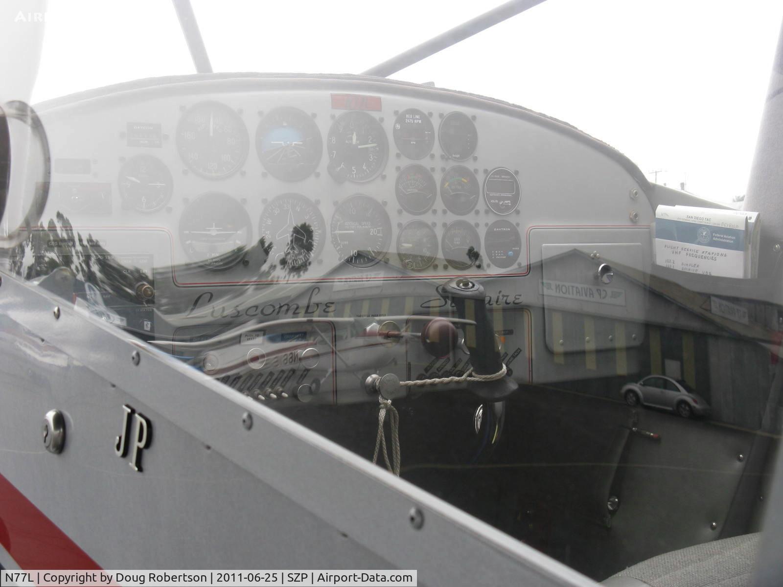 N77L, 1948 Luscombe 8A C/N 6339, 1948 Luscombe 8A, Continental C90 90 Hp, custom panel