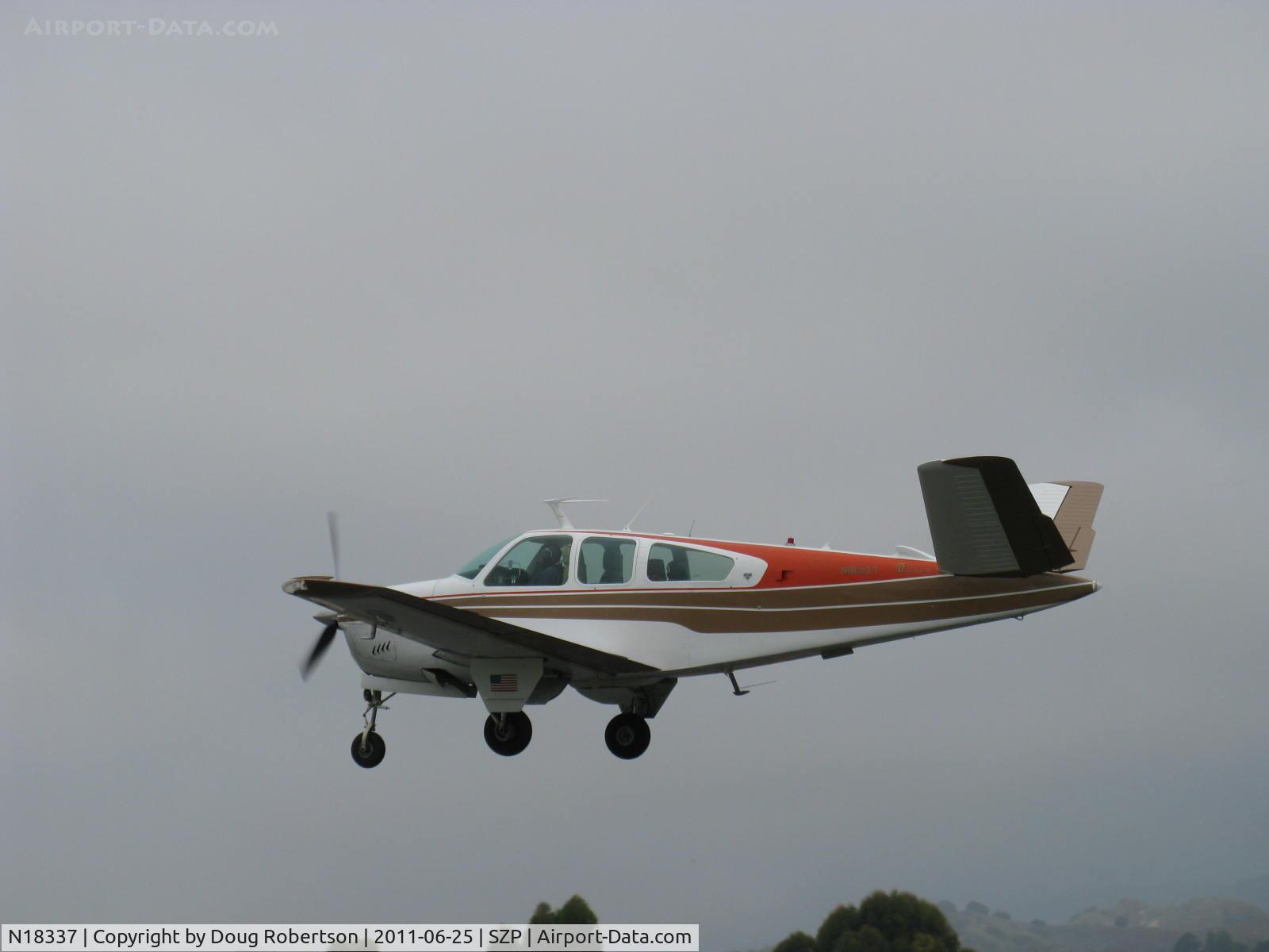 N18337, 1977 Beech V35B Bonanza C/N D-10047, 1977 Beech V35B BONANZA, Continental IO-520-B 285 Hp, landing Rwy 04