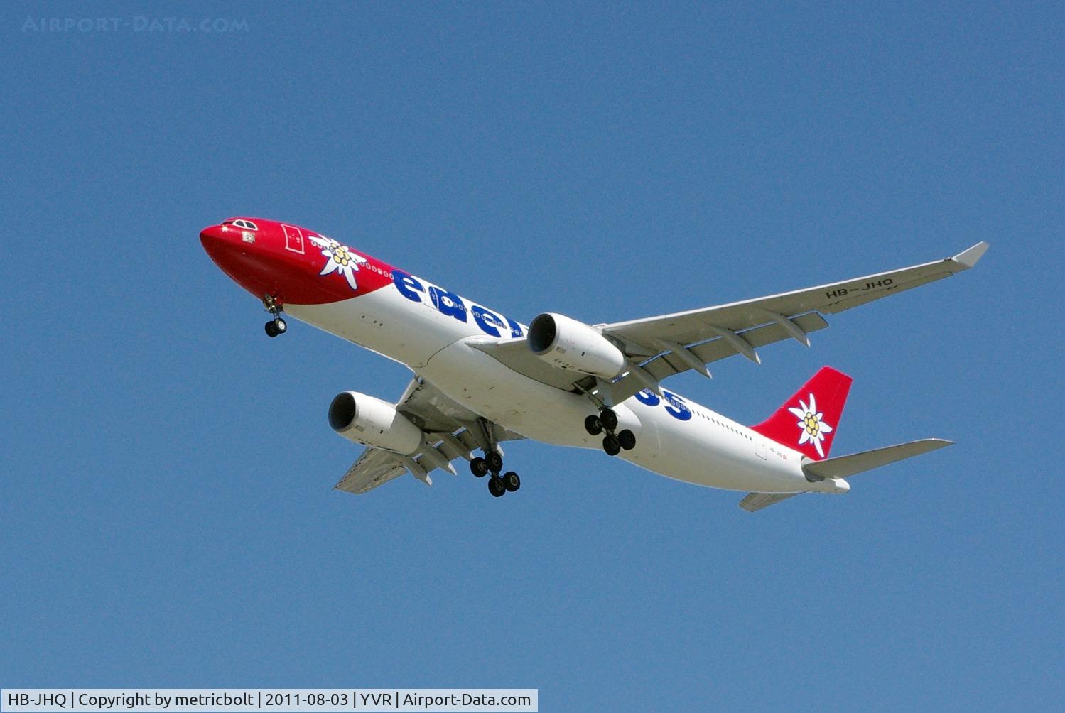 HB-JHQ, 2010 Airbus A330-343X C/N 1193, Landing on a bright, sunny day .
