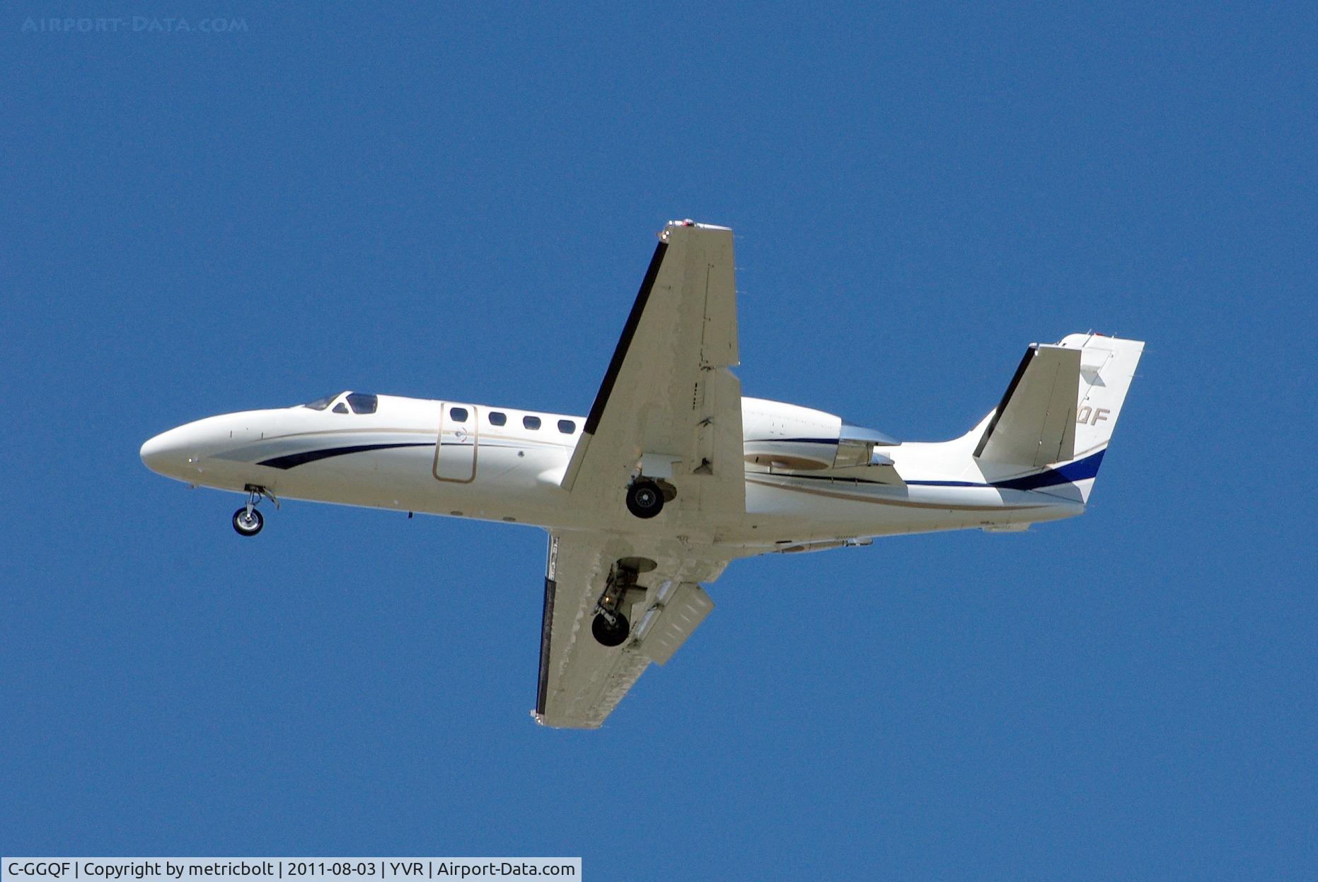 C-GGQF, 2001 Cessna 550 Citation Bravo C/N 550-0994, Landing on a bright, sunny day .