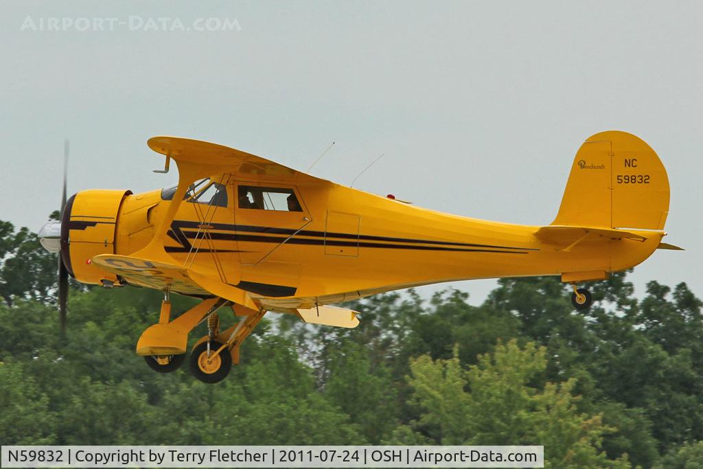 N59832, 1943 Beech D17S Staggerwing C/N 4837, 1943 Beech D17S, c/n: 4837 arriving at 2011 Oshkosh