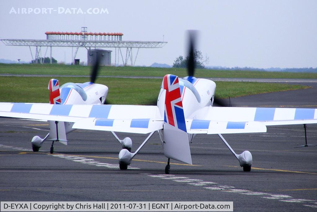 D-EYXA, 2011 XtremeAir XA-41 Sbach 300 C/N 002, Red Bull Matadors ExtremeAir Sbach 300 with D-EVXA before their display at the Sunderland Airshow