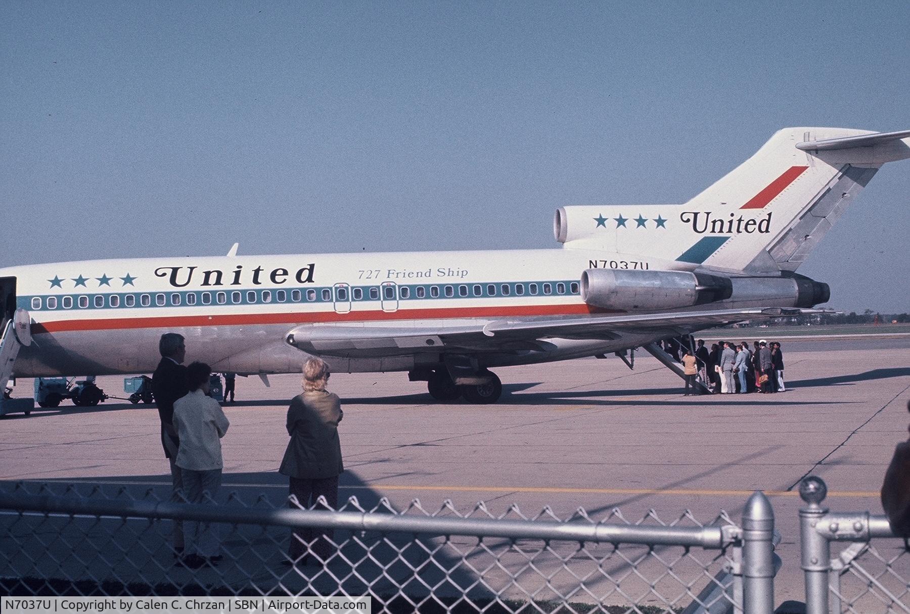 N7037U, Boeing 727-22 C/N 18329, This picture was taken at South Bend Regional Airport in the 1970's