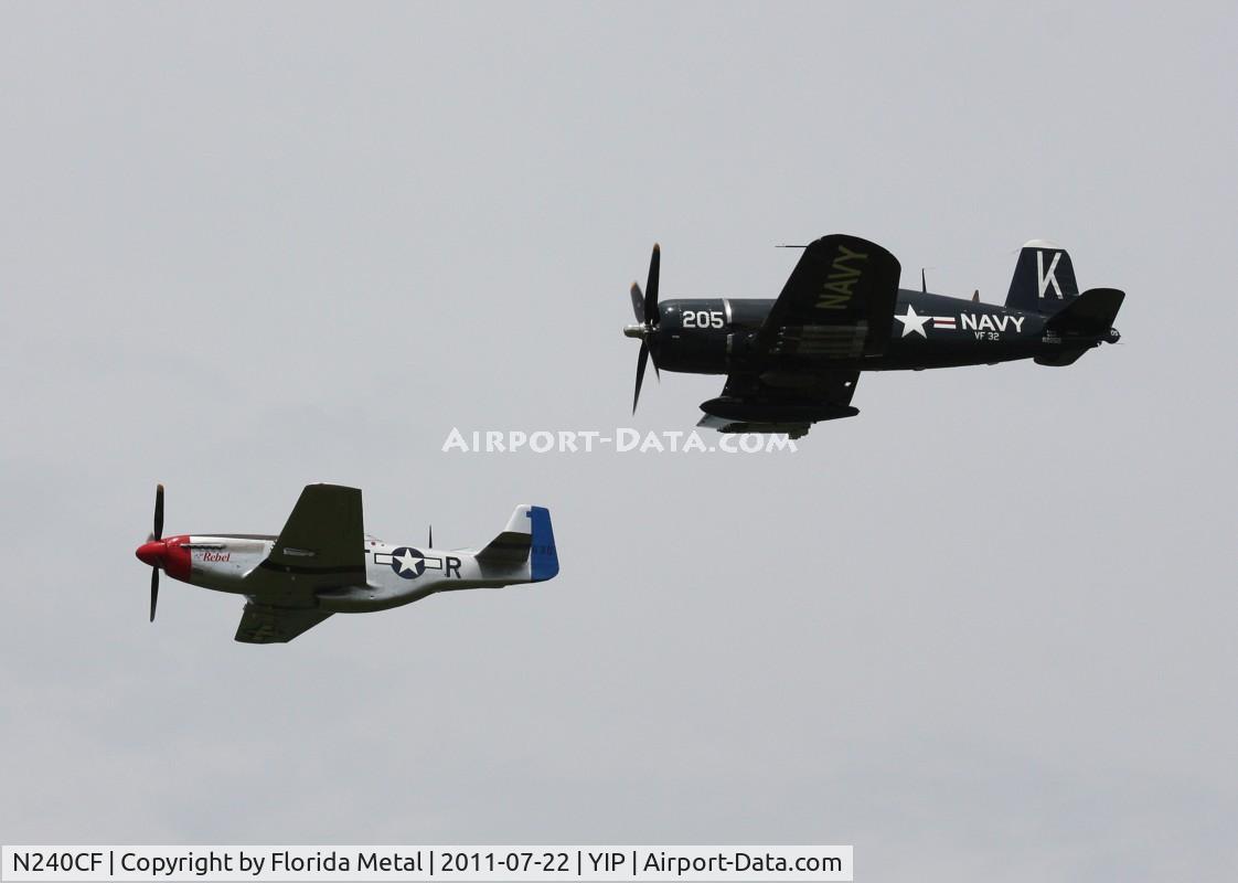 N240CF, 1945 Vought F4U-4 Corsair C/N 9513, F4U with P-51