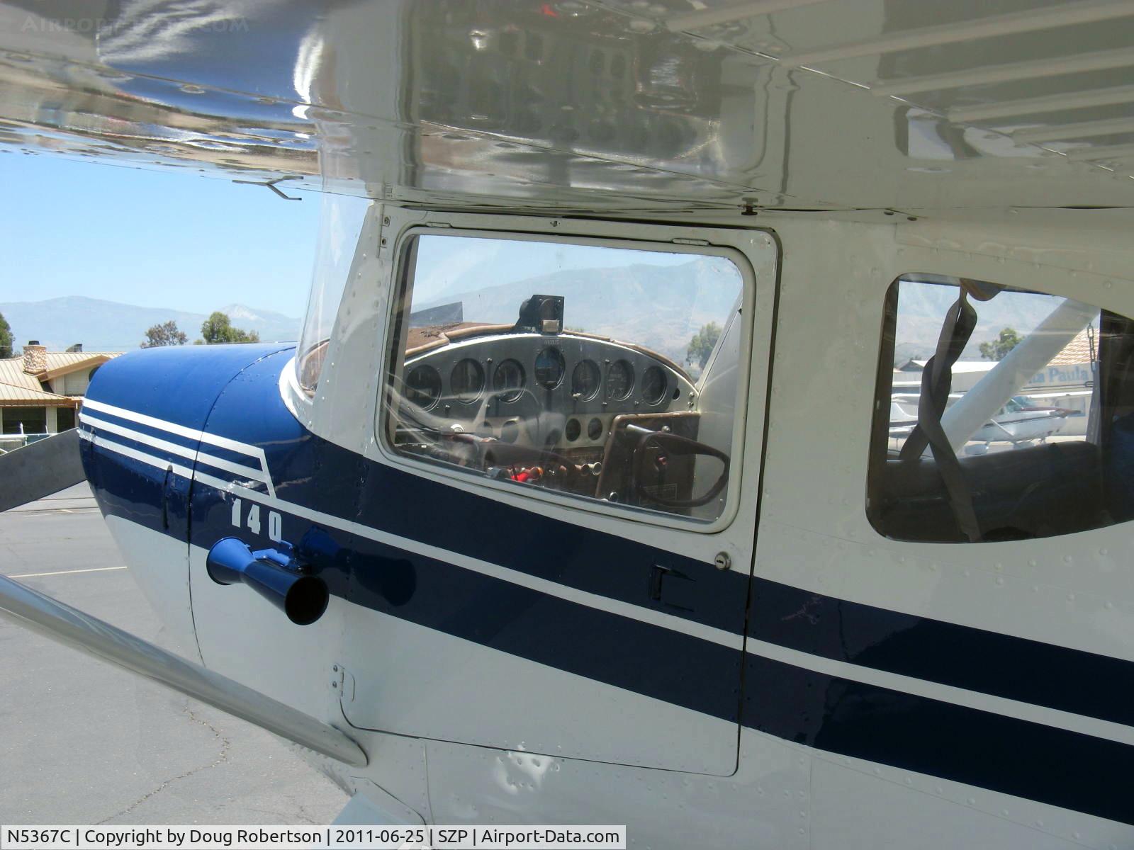 N5367C, 1950 Cessna 140A C/N 15498, 1950 Cessna 140A, Continental C90 90 Hp, panel