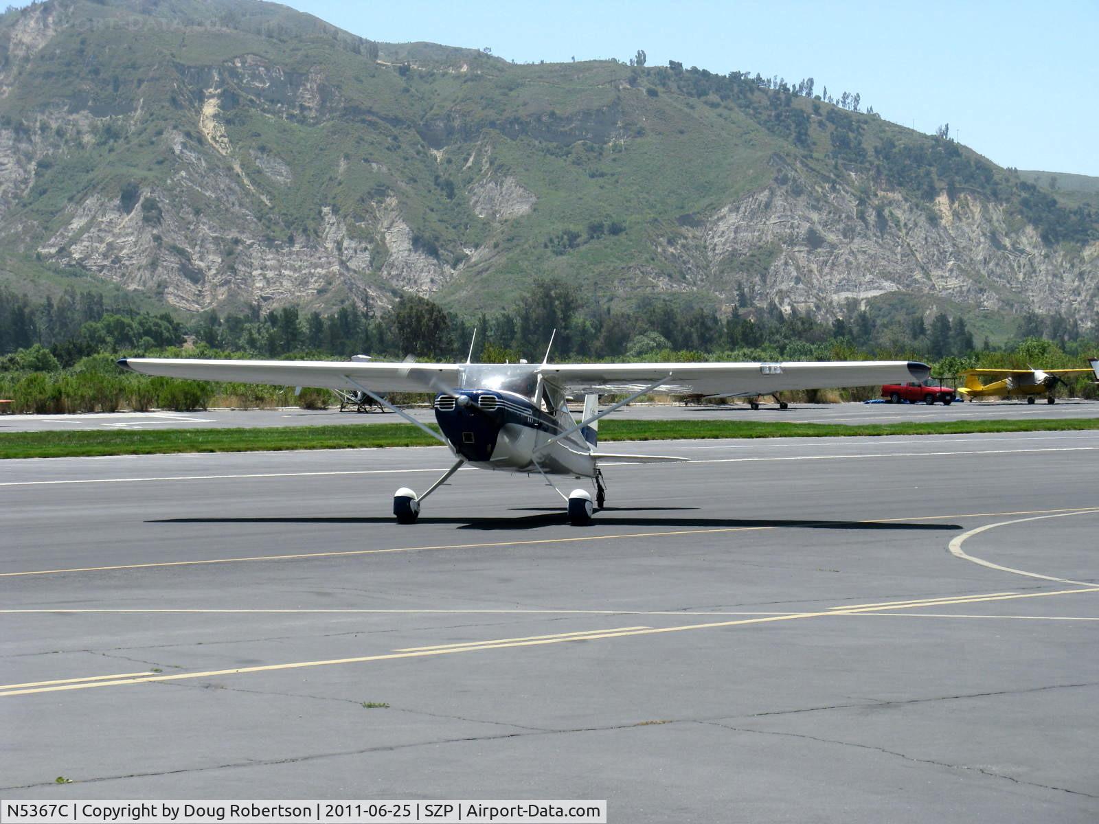 N5367C, 1950 Cessna 140A C/N 15498, 1950 Cessna 140A, Continental C90 90 Hp, taxi back after landing Rwy 22