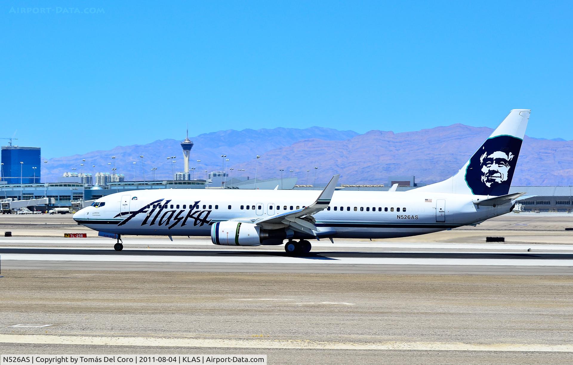 N526AS, 2009 Boeing 737-890 C/N 35196, N526AS Alaska Airlines Boeing 737-890 C/N 35196

Las Vegas - McCarran International (LAS / KLAS)
USA - Nevada, August 4, 2011
Photo: Tomás Del Coro