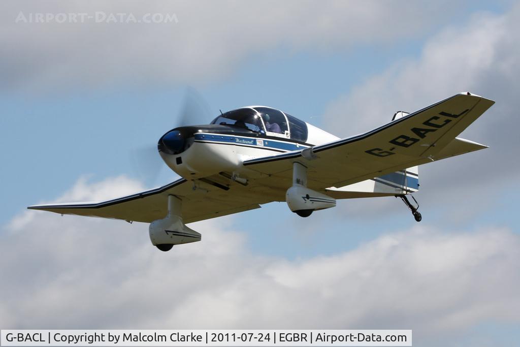 G-BACL, 1963 SAN Jodel D-150 Mascaret C/N 31, Jodel D150 departing Breighton Airfield's Wings & Wheels Weekend, July 2011.