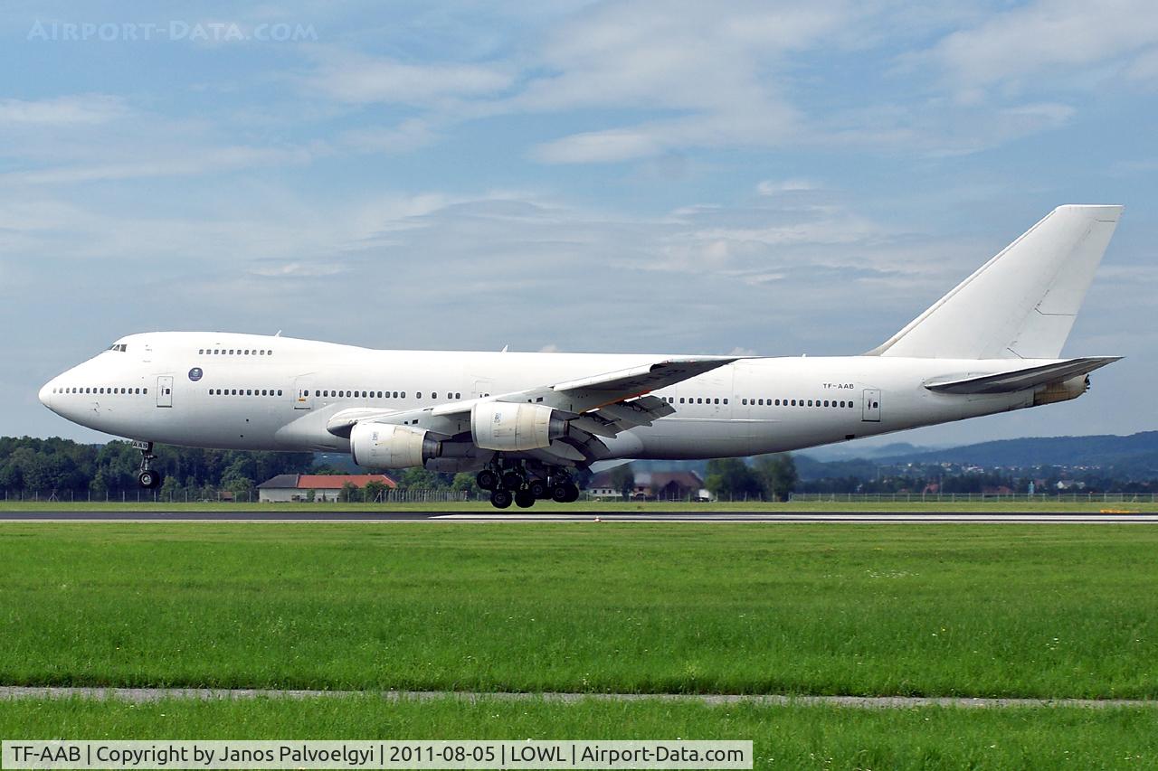 TF-AAB, 1981 Boeing 747-236B C/N 22304, Saudi Arabian Airlines Cargo (Air Atlanta Icelandic) Boeing B747-236B(SF) landing in LOWL/LNZ