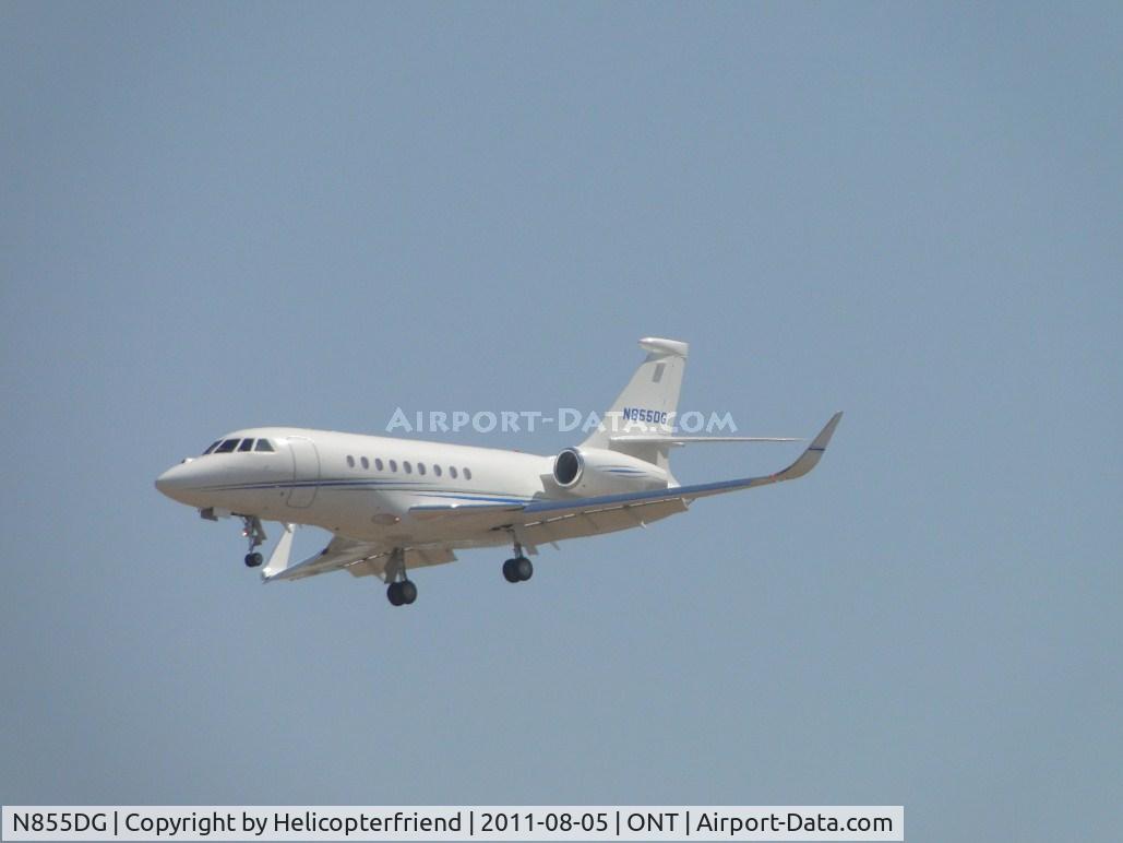 N855DG, 2006 Dassault Falcon 2000EX C/N 97, On final to runway 26L