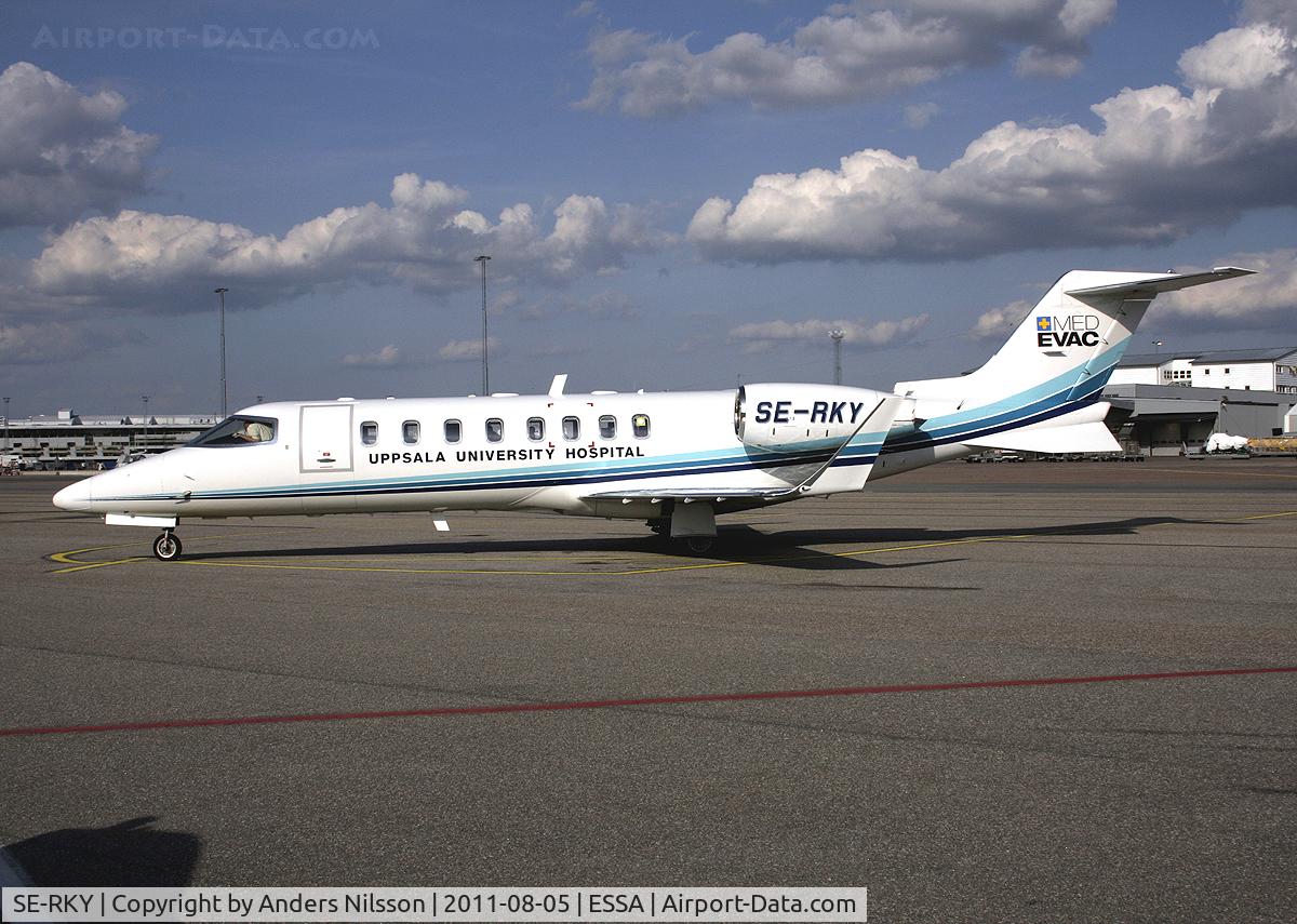 SE-RKY, 2001 Learjet 45 C/N 45-161, Eastair has brought a Learjet 45 into service after winning a five-year contract to supply ambulance services to the University Hospital in Uppsala.