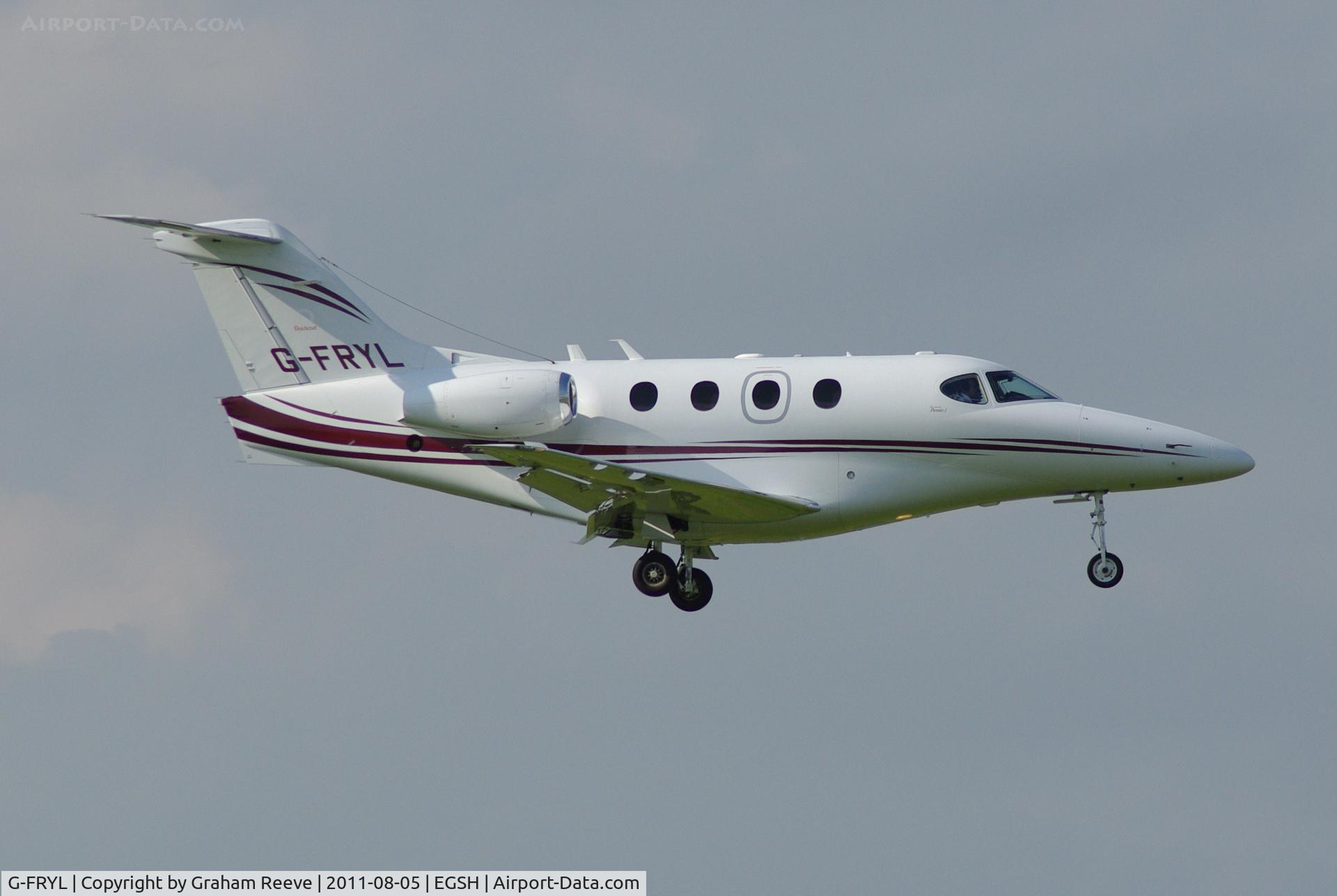 G-FRYL, 2004 Raytheon 390 Premier I C/N RB-97, About to touch down.