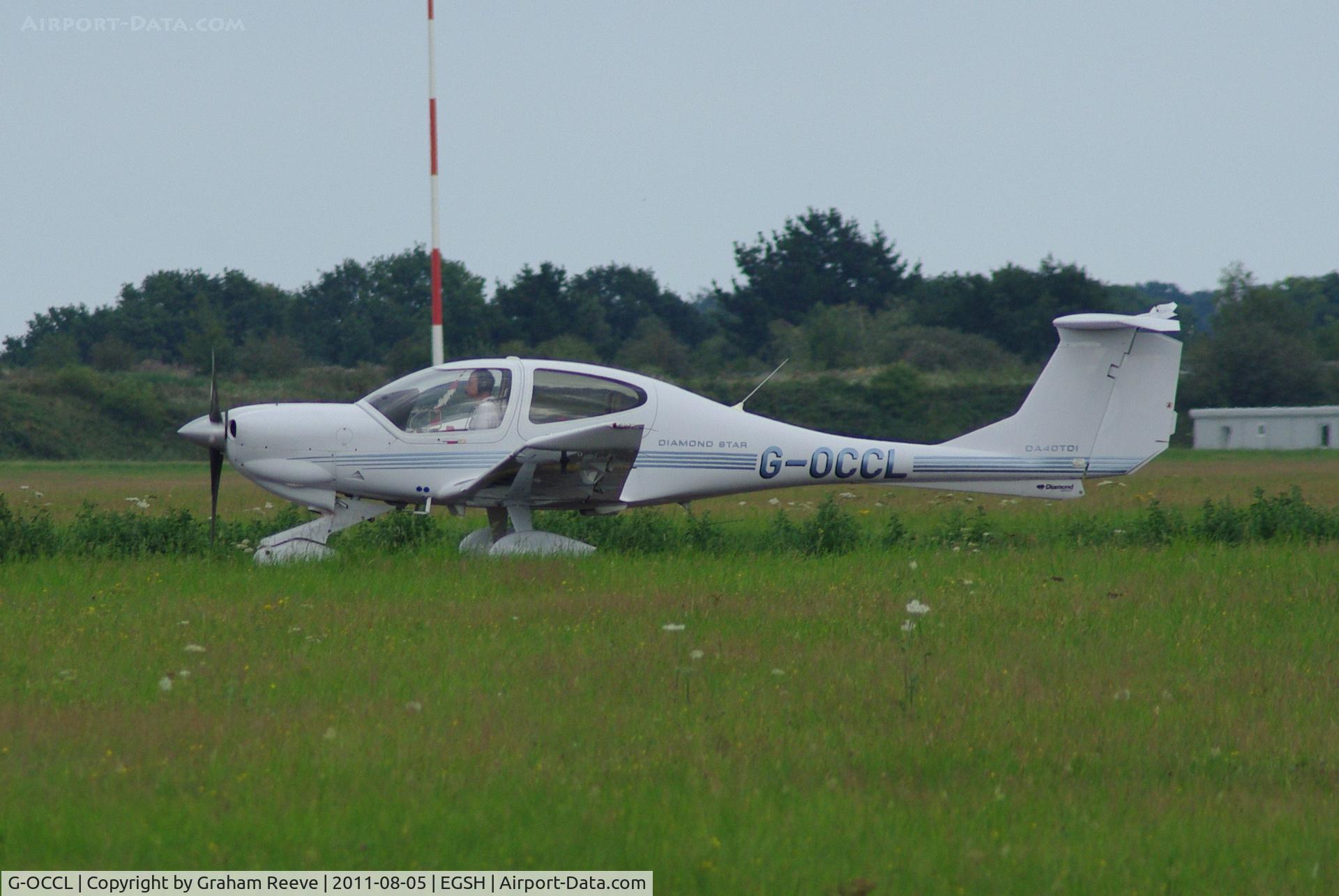 G-OCCL, 2006 Diamond DA-40D Diamond Star C/N D4.237, Departing.