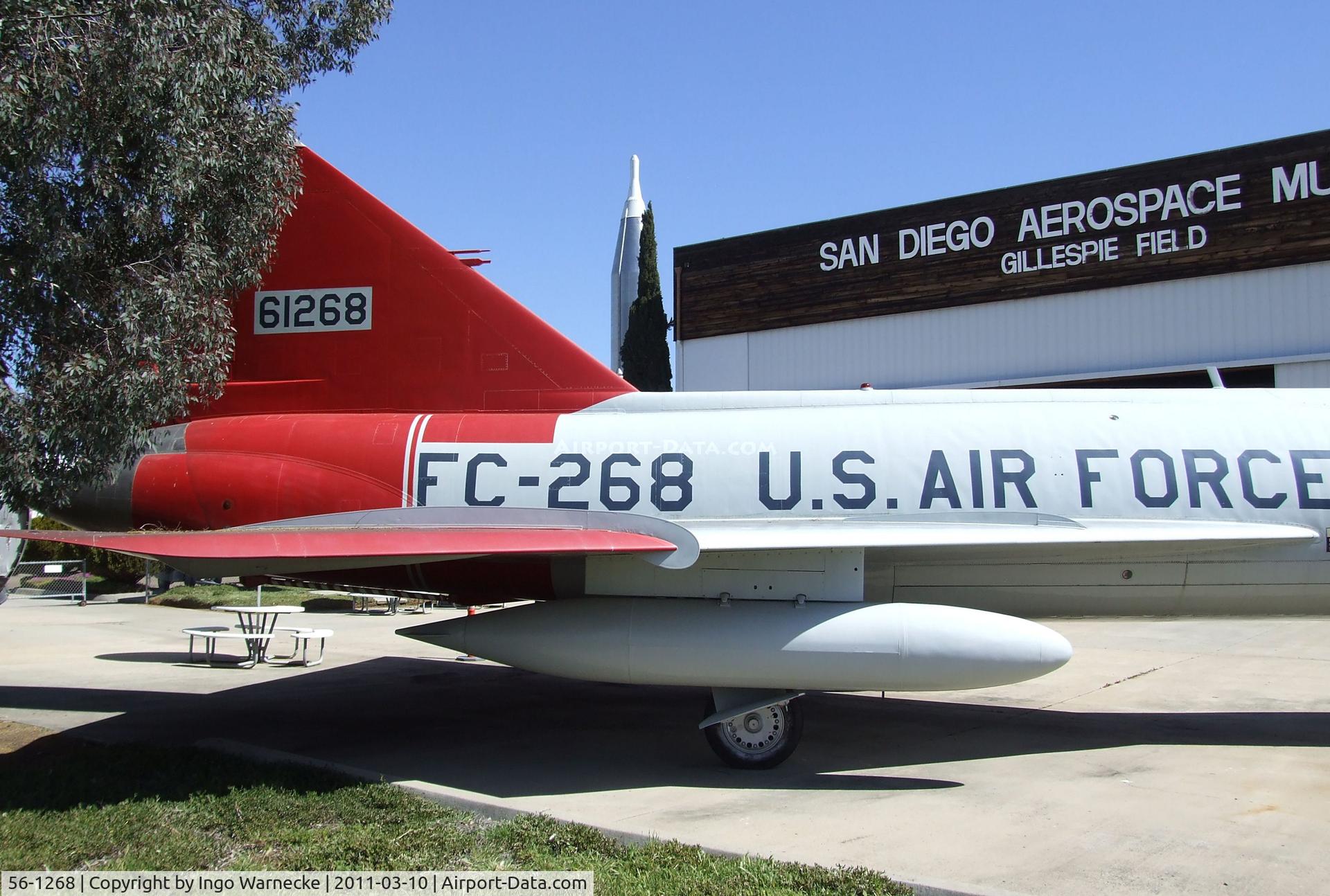 56-1268, 1956 Convair F-102A Delta Dagger C/N 8-10-485, Convair F-102A Delta Dagger at the San Diego Air & Space Museum's Gillespie Field Annex, El Cajon CA