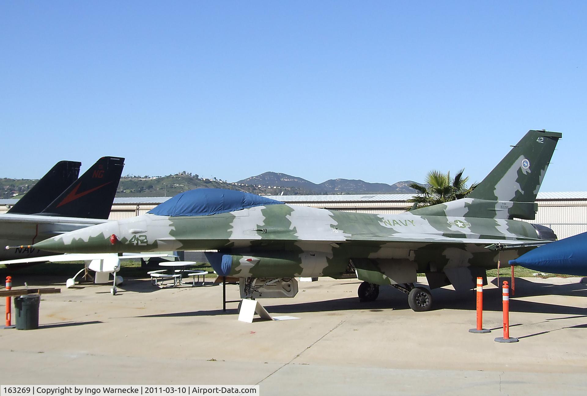163269, 1985 General Dynamics F-16N Fighting Falcon C/N 3M-2, General Dynamics F-16N Fighting Falcon at the San Diego Air & Space Museum's Gillespie Field Annex, El Cajon CA