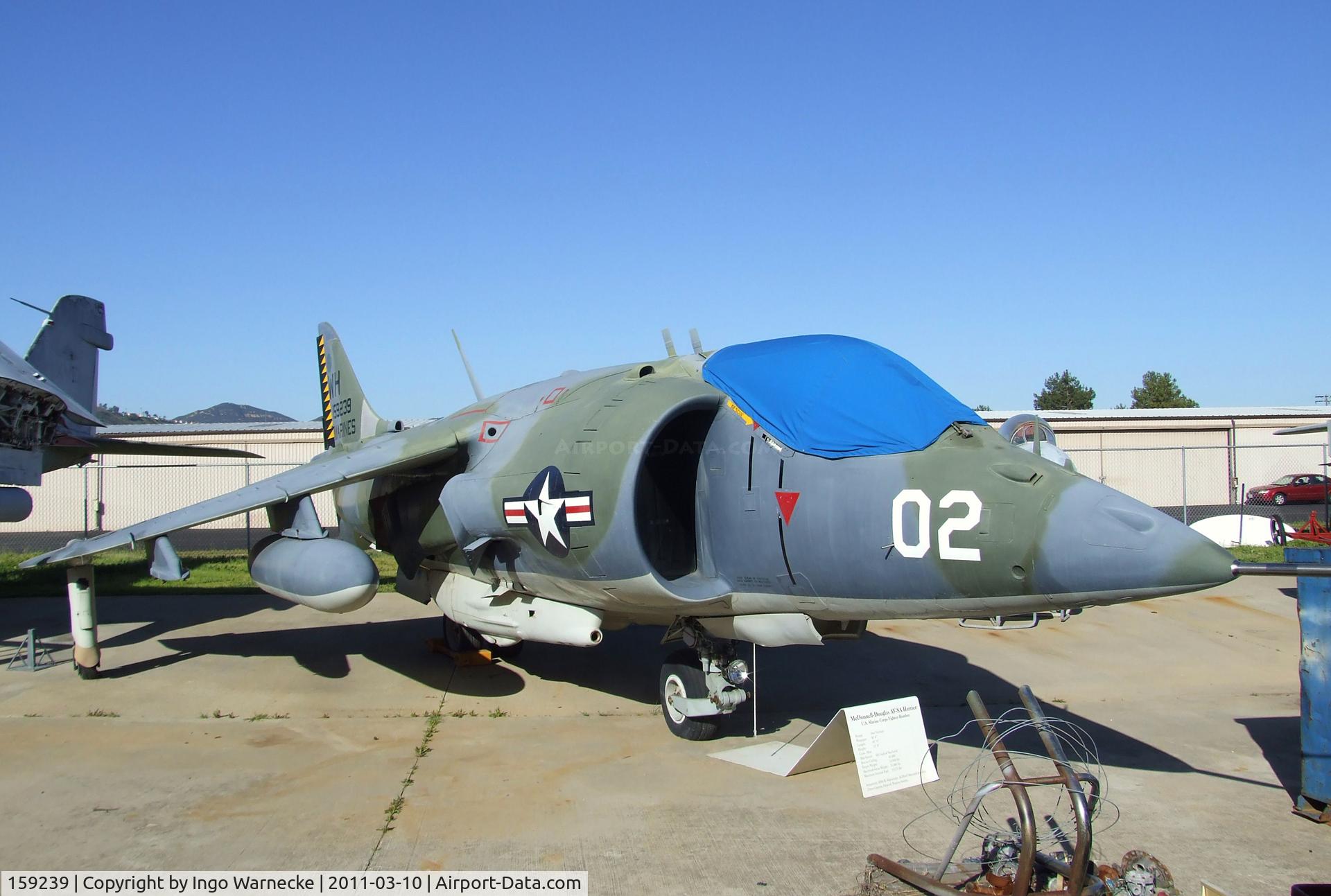 159239, Hawker Siddeley AV-8C Harrier C/N 712148, Hawker Siddeley AV-8C Harrier at the San Diego Air & Space Museum's Gillespie Field Annex, El Cajon CA
