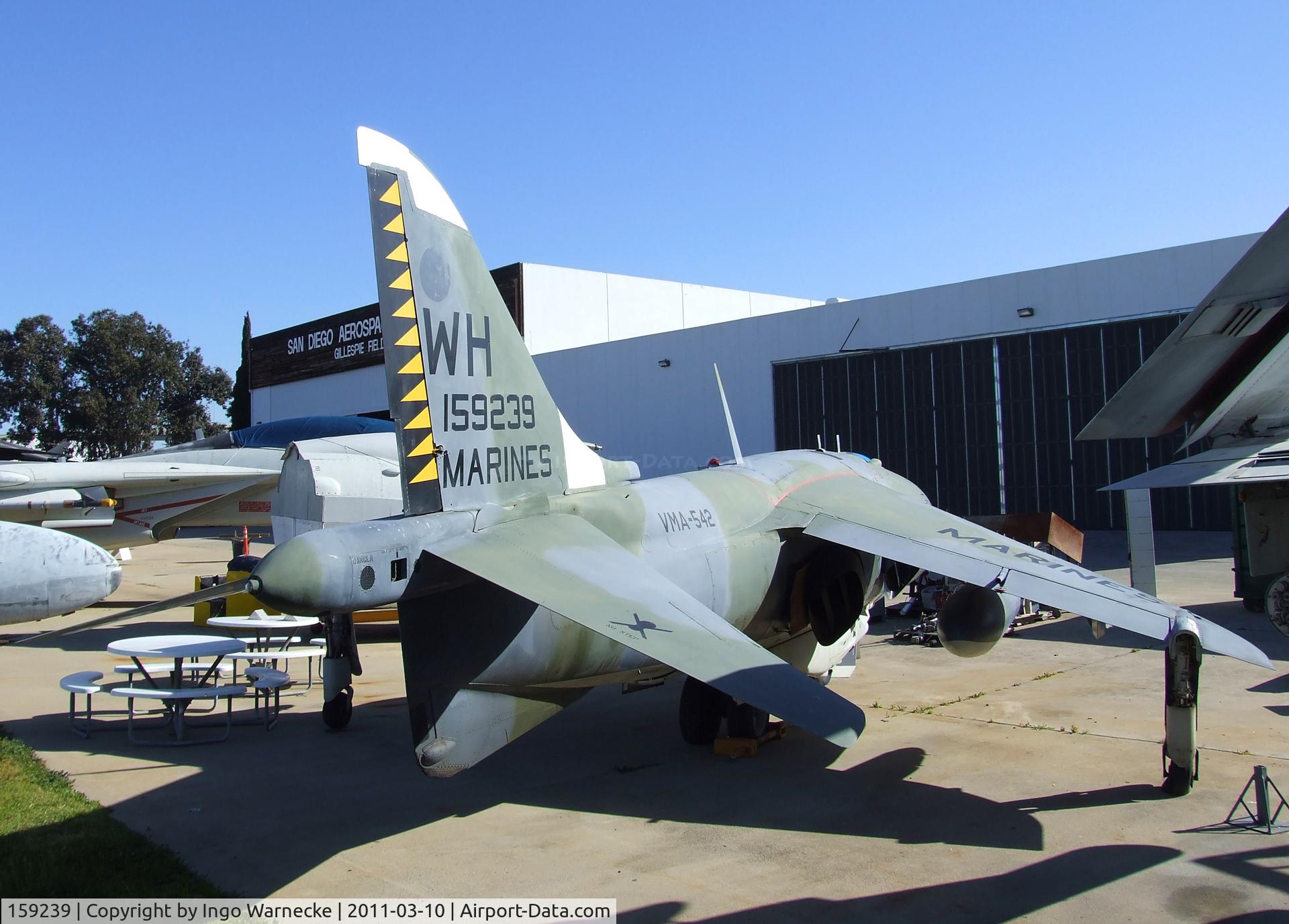 159239, Hawker Siddeley AV-8C Harrier C/N 712148, Hawker Siddeley AV-8C Harrier at the San Diego Air & Space Museum's Gillespie Field Annex, El Cajon CA