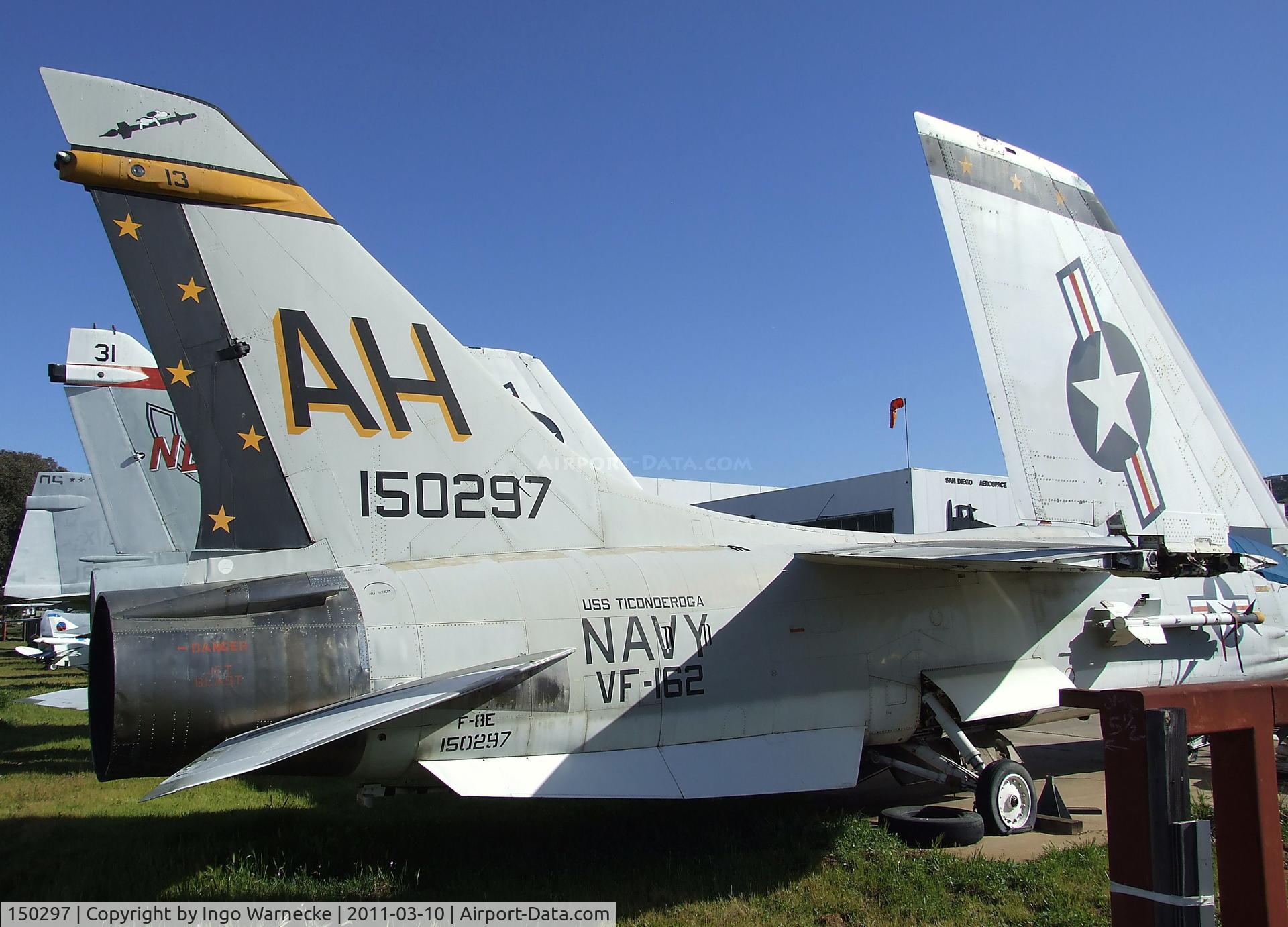 150297, Vought F-8J Crusader C/N Not found 150297, Vought F-8E Crusader at the San Diego Air & Space Museum's Gillespie Field Annex, El Cajon CA