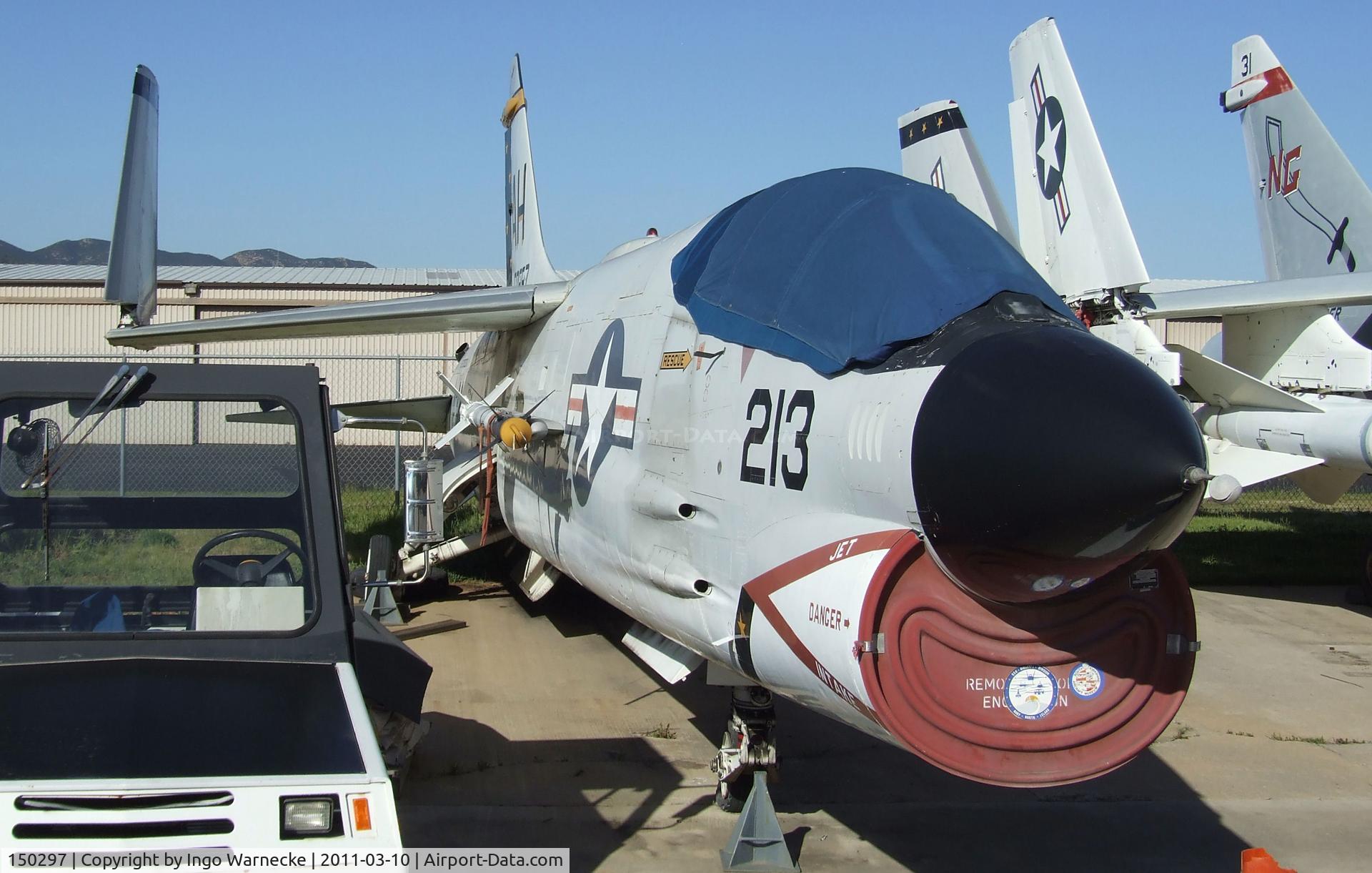 150297, Vought F-8J Crusader C/N Not found 150297, Vought F-8E Crusader at the San Diego Air & Space Museum's Gillespie Field Annex, El Cajon CA