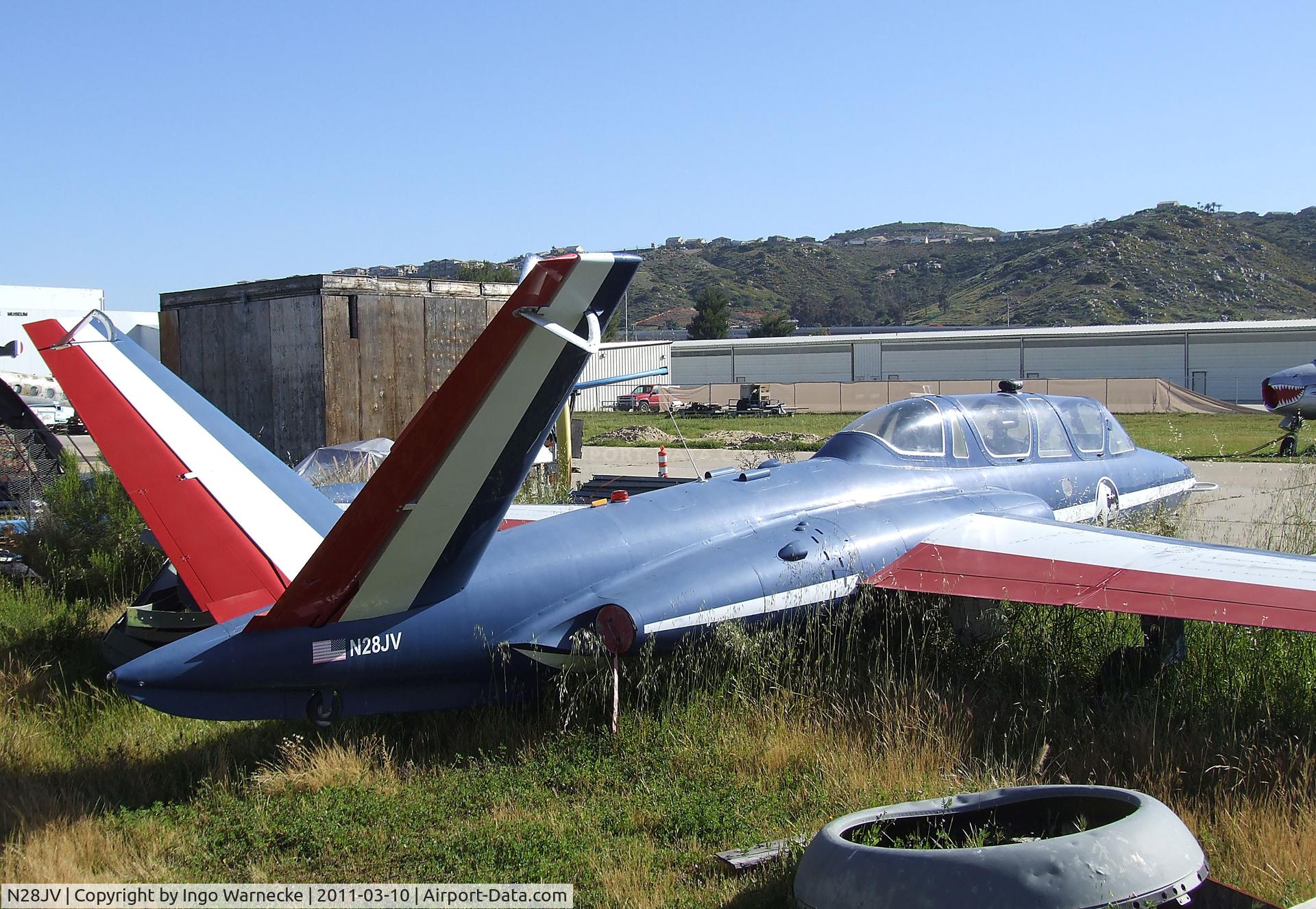 N28JV, 1957 Fouga CM-170 Magister C/N 61, Fouga CM.170 Magister at the San Diego Air & Space Museum's Gillespie Field Annex, El Cajon CA