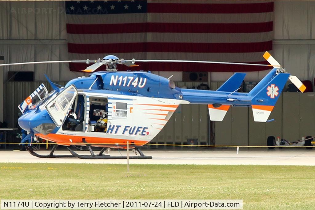N1174U, 1988 Eurocopter-Kawasaki BK-117B-2 C/N 7146, 1988 Messerschmitt-bolkow-blohm BK 117 B-2, c/n: 7146 at its Fond du Lac base