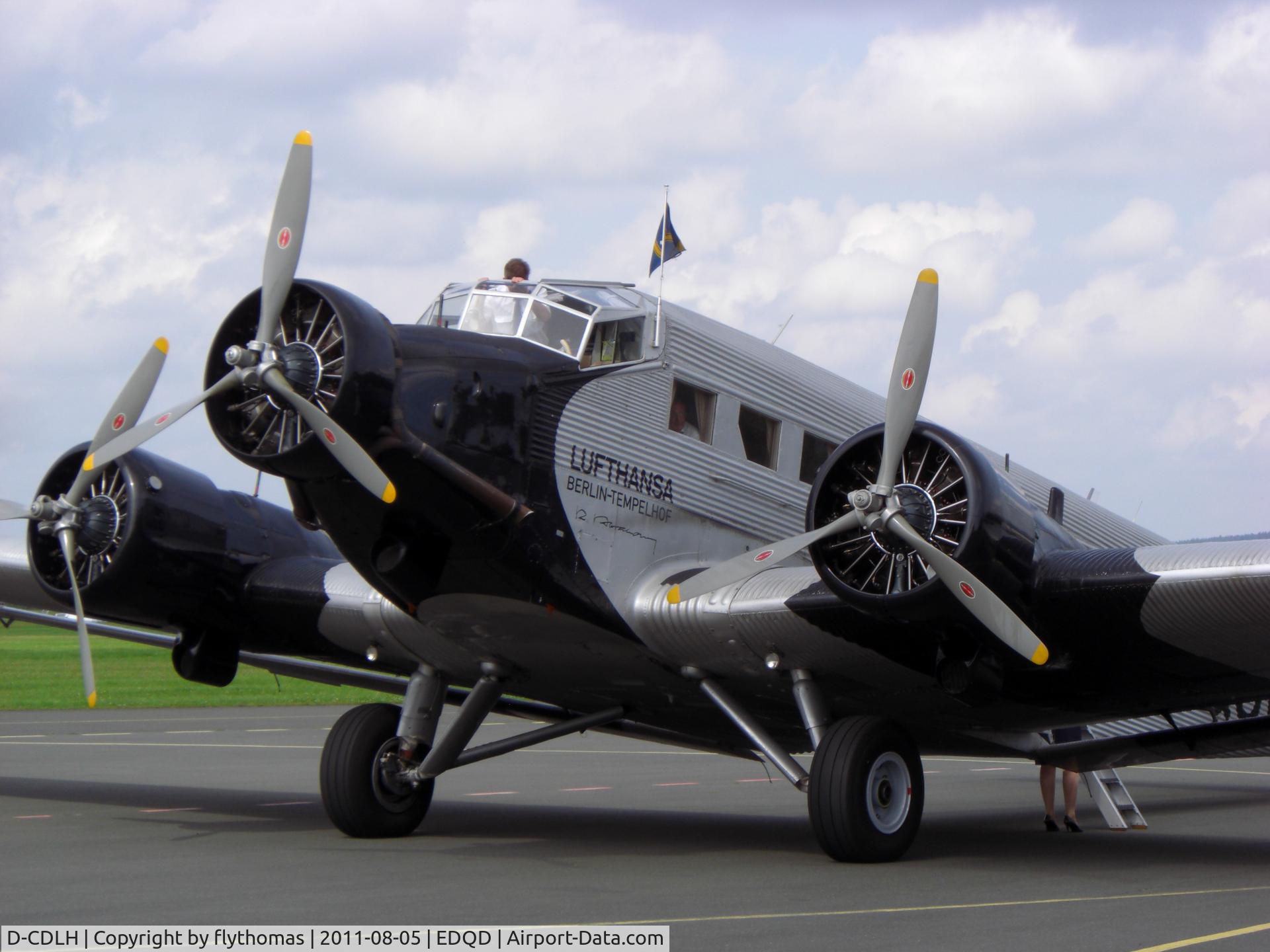D-CDLH, 1936 Junkers Ju-52/3m C/N 130714, Ju-52 Bayreuth Airport Bindlacher Berg
