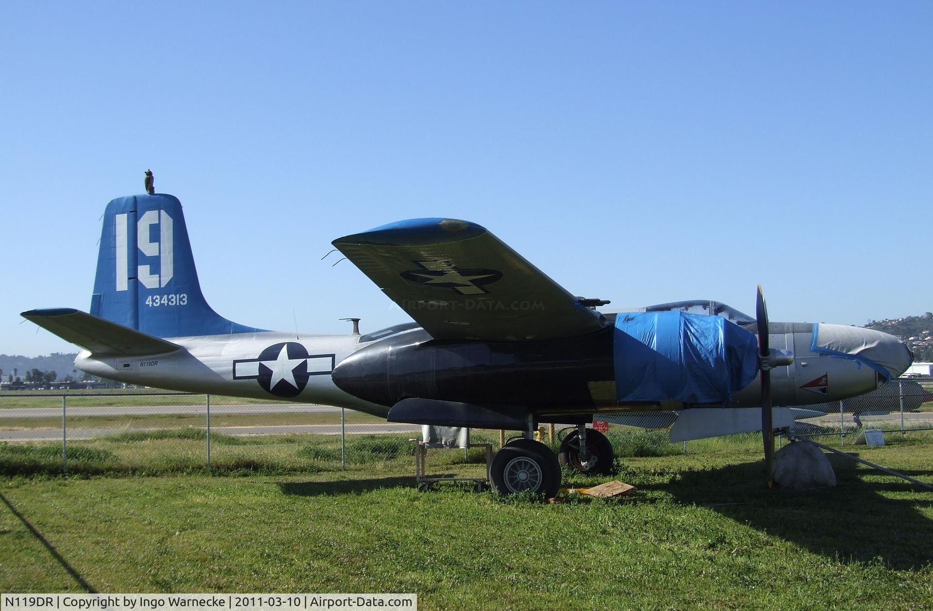 N119DR, 1944 Douglas A-26B Invader Invader C/N 27592, Douglas A-26C Invader at the San Diego Air & Space Museum's Gillespie Field Annex, El Cajon CA