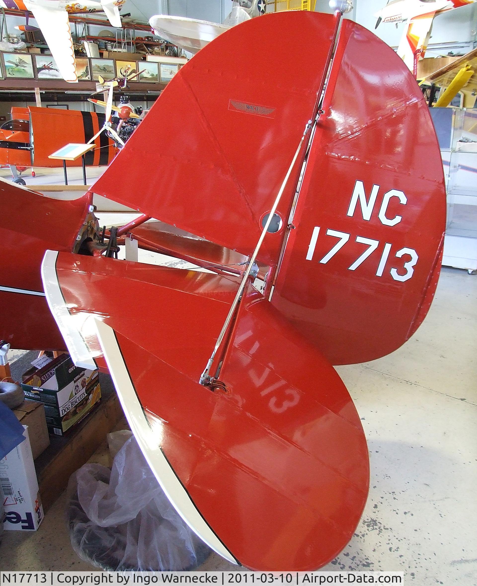 N17713, 1937 Waco YKS-7 C/N 4625, Waco YKS-7 at the San Diego Air & Space Museum's Gillespie Field Annex, El Cajon CA