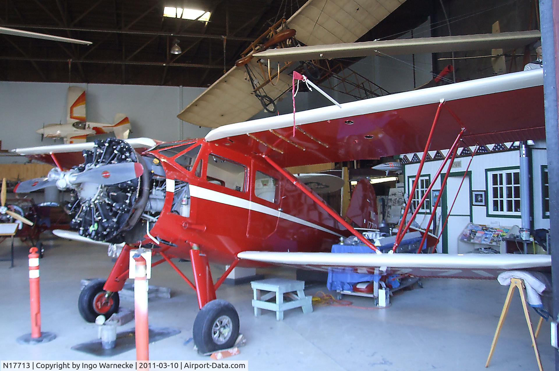 N17713, 1937 Waco YKS-7 C/N 4625, Waco YKS-7 at the San Diego Air & Space Museum's Gillespie Field Annex, El Cajon CA