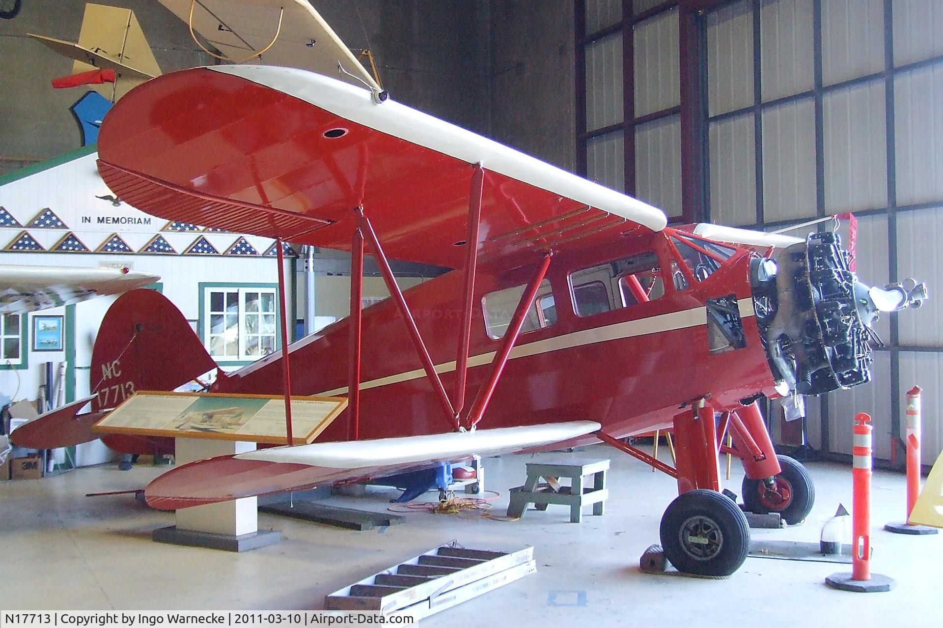 N17713, 1937 Waco YKS-7 C/N 4625, Waco YKS-7 at the San Diego Air & Space Museum's Gillespie Field Annex, El Cajon CA