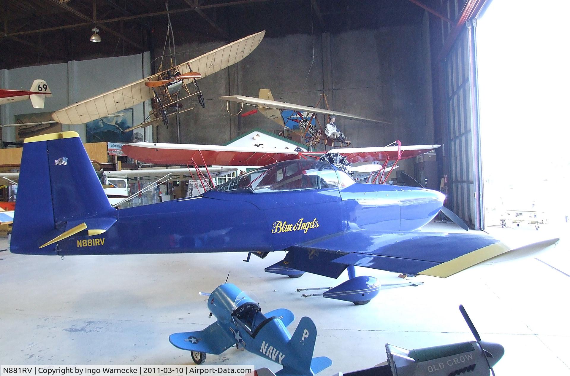 N881RV, 2004 Vans RV-8A C/N 81574, Vans (Grajek) RV-8A at the San Diego Air & Space Museum's Gillespie Field Annex, El Cajon CA