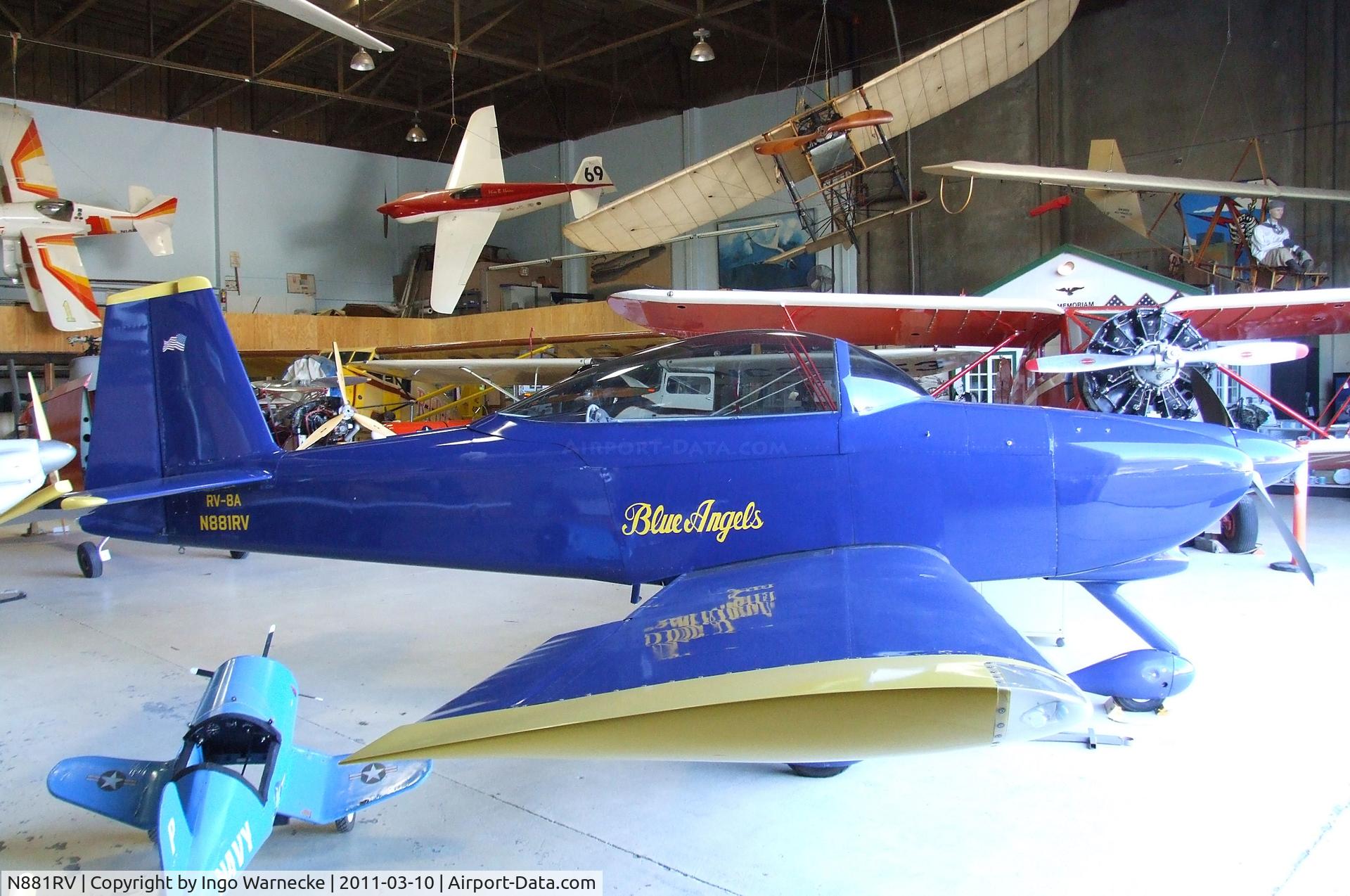 N881RV, 2004 Vans RV-8A C/N 81574, Vans (Grajek) RV-8A at the San Diego Air & Space Museum's Gillespie Field Annex, El Cajon CA