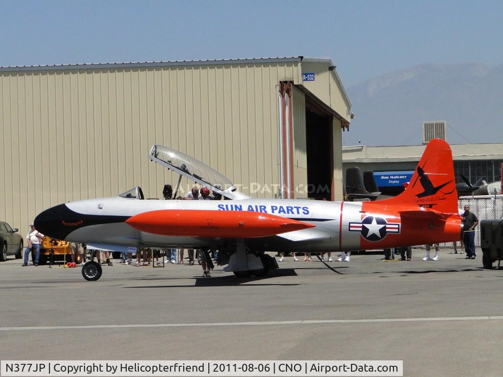 N377JP, Canadair CT-133 Silver Star 3 (CL-30) C/N T33-377, Making sure passenger is secure prior to taxiing to runway