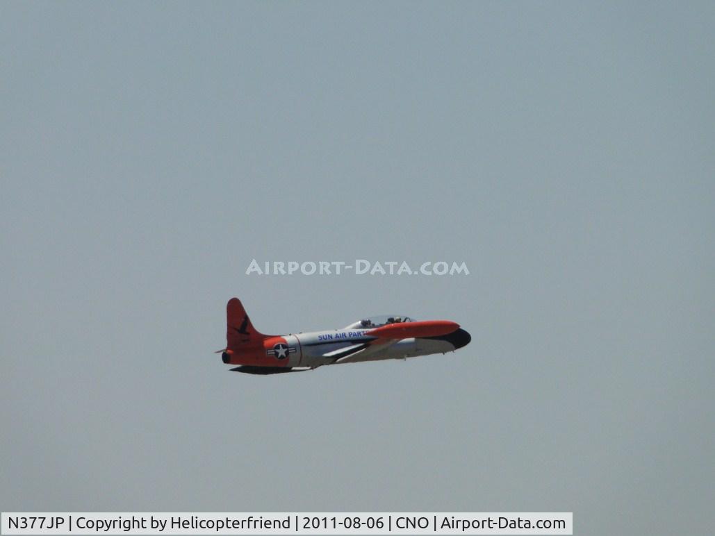 N377JP, Canadair CT-133 Silver Star 3 (CL-30) C/N T33-377, Lifting off westbound from runway 26L