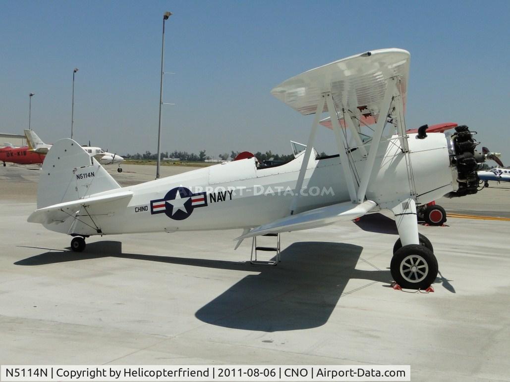 N5114N, 1943 Boeing B75N1 C/N 75-7721, Parked on the eastend of the display area