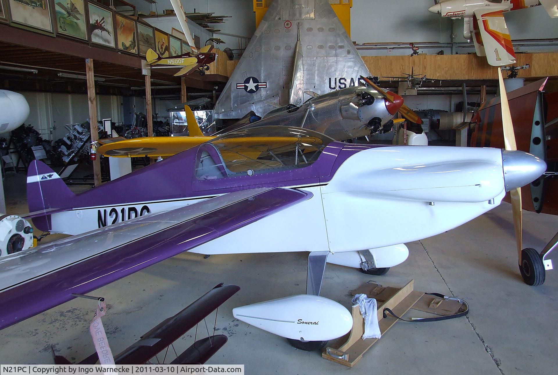 N21PC, 2005 Monnett Sonerai II-B C/N PM01-0397, Monnett (Mombourquette) Sonerai IIB at the San Diego Air & Space Museum's Gillespie Field Annex, El Cajon CA