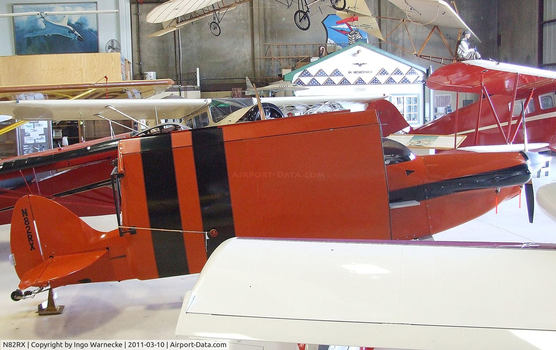 N82RX, 1982 Monnett Sonerai II C/N 00045, Schober Soner AI at the San Diego Air & Space Museum's Gillespie Field Annex, El Cajon CA