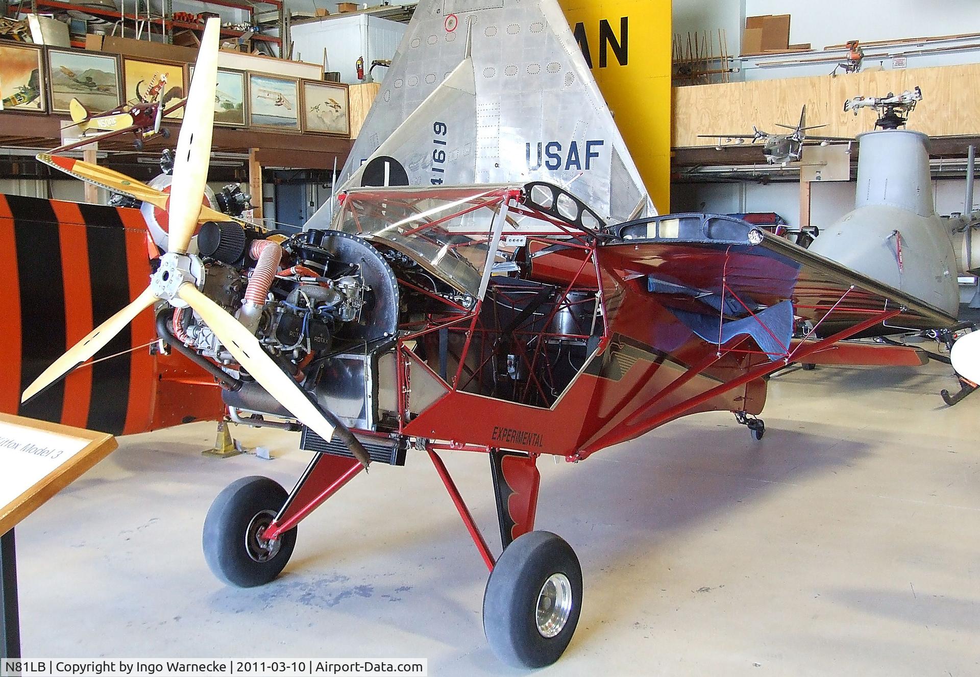 N81LB, Denney Kitfox Model 3 C/N 792, Braden Denver Kitfox III at the San Diego Air & Space Museum's Gillespie Field Annex, El Cajon CA