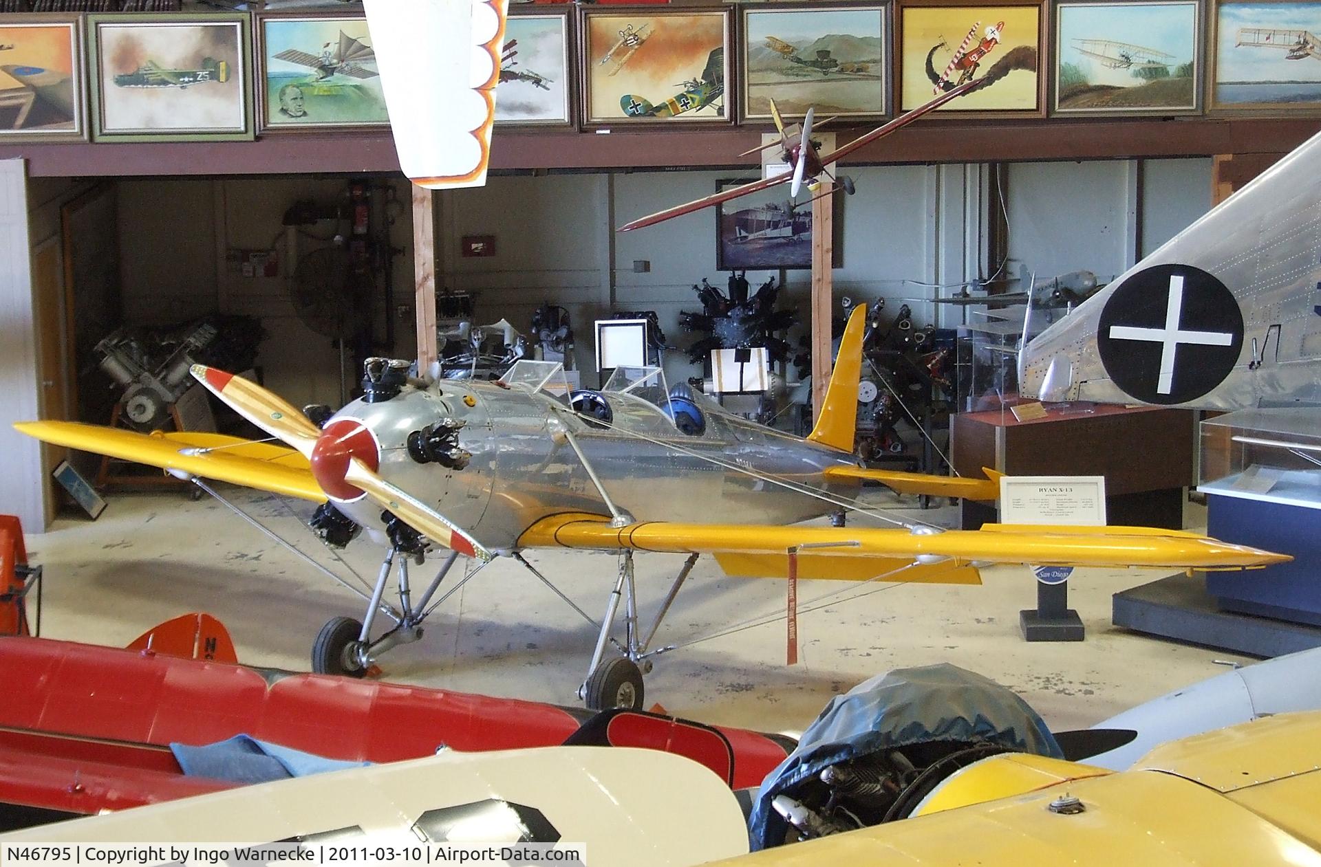 N46795, 1942 Ryan Aeronautical ST3KR C/N 1721, Ryan ST3KR (PT-22 Recruit) at the San Diego Air & Space Museum's Gillespie Field Annex, El Cajon CA