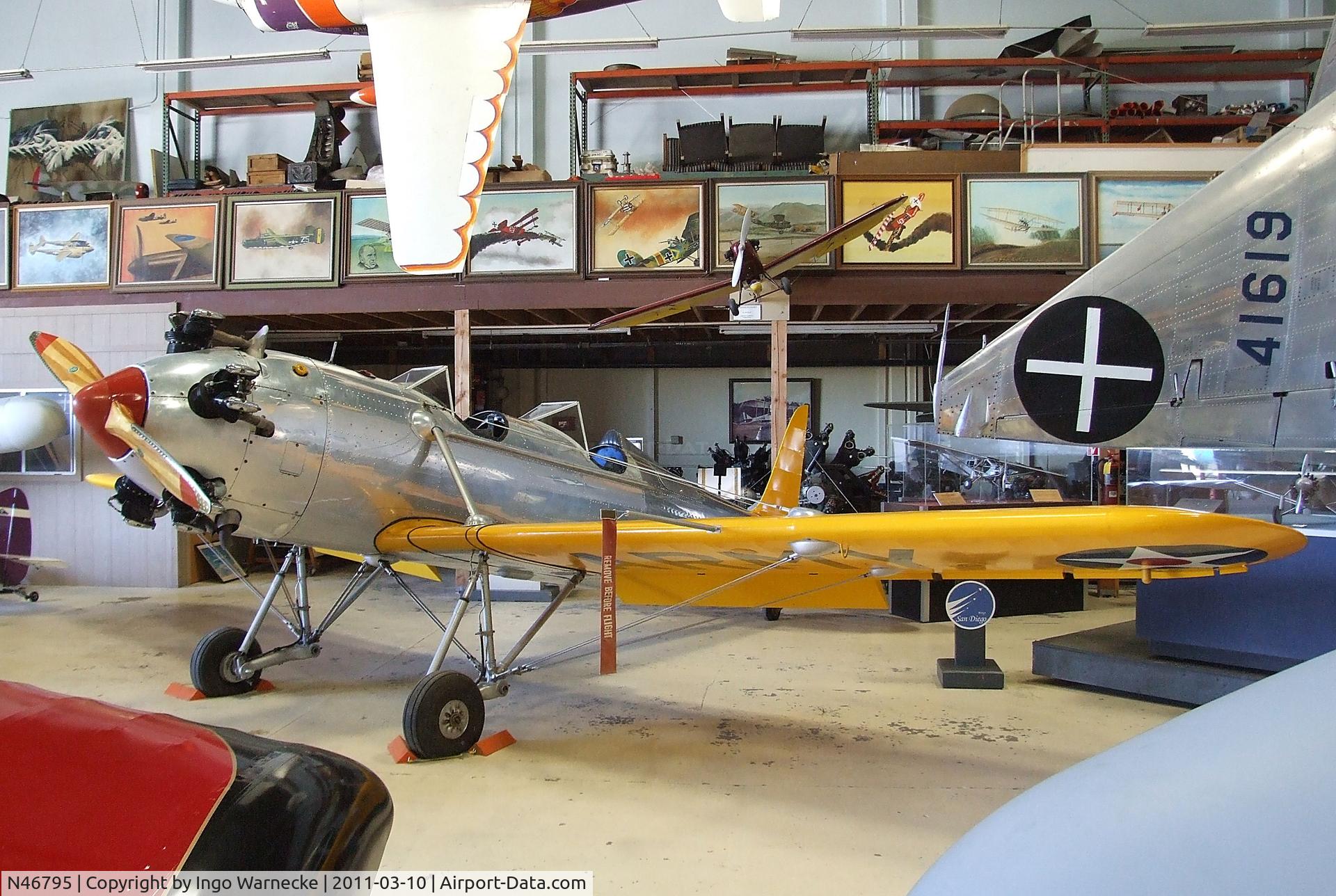 N46795, 1942 Ryan Aeronautical ST3KR C/N 1721, Ryan ST3KR (PT-22 Recruit) at the San Diego Air & Space Museum's Gillespie Field Annex, El Cajon CA