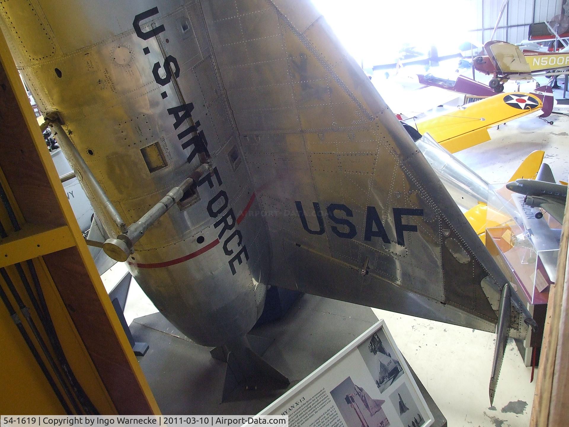 54-1619, 1954 Ryan X-13A-RY Vertijet C/N Not found 54-1619, Ryan X-13A Vertijet at the San Diego Air & Space Museum's Gillespie Field Annex, El Cajon CA