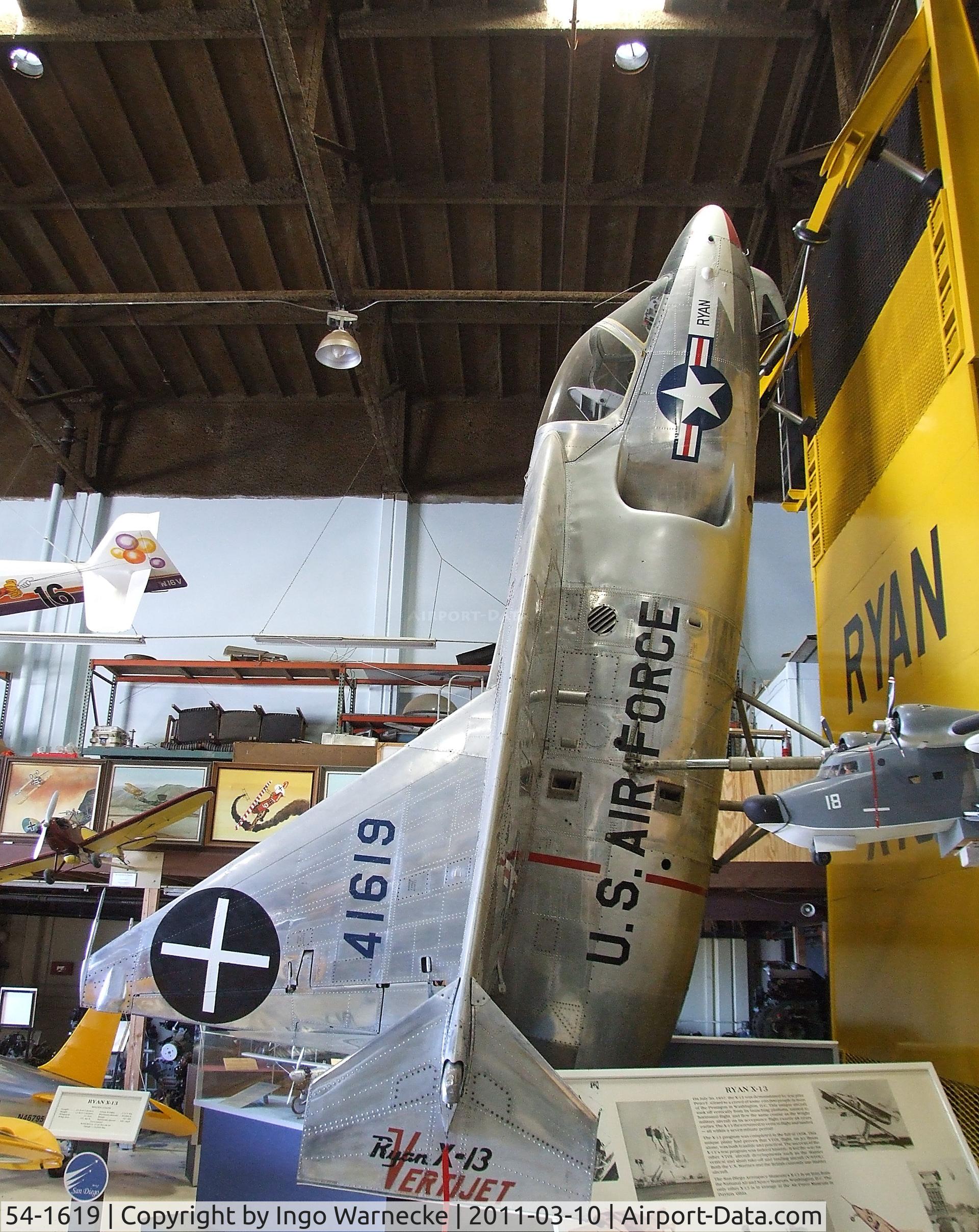 54-1619, 1954 Ryan X-13A-RY Vertijet C/N Not found 54-1619, Ryan X-13A Vertijet at the San Diego Air & Space Museum's Gillespie Field Annex, El Cajon CA