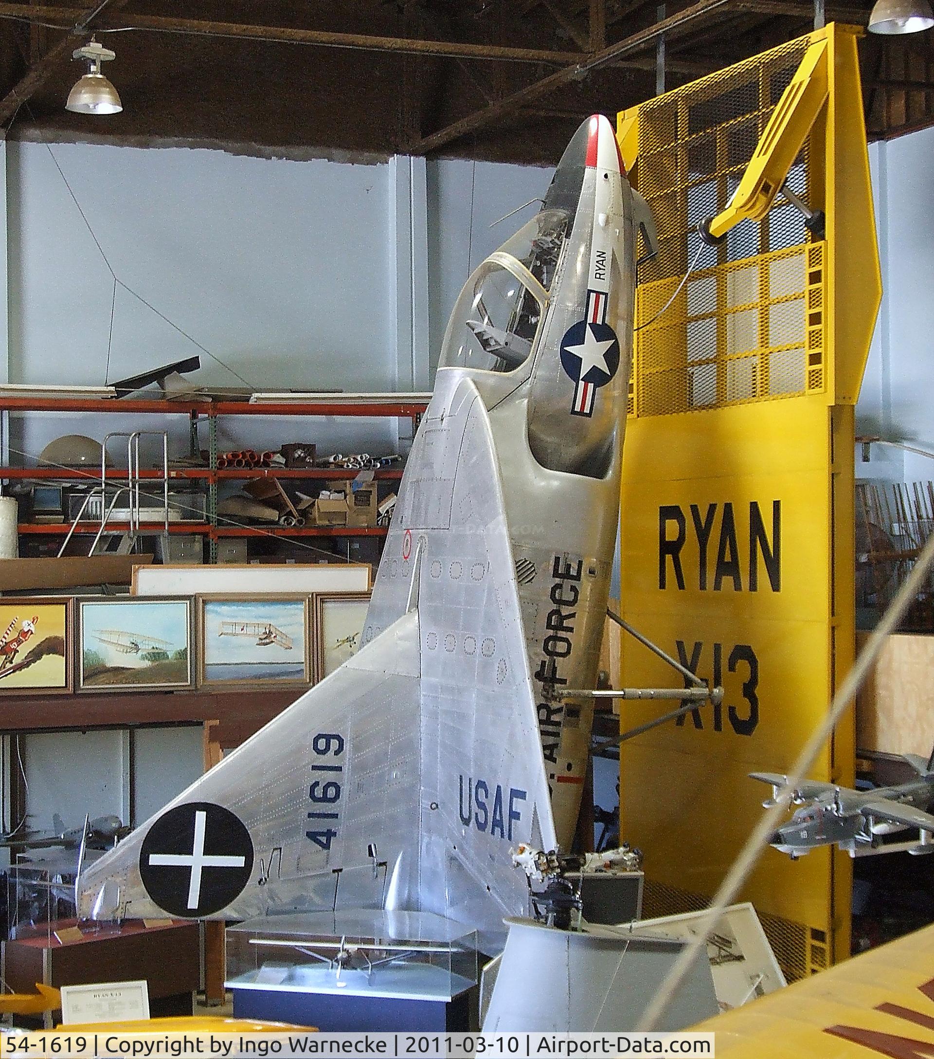 54-1619, 1954 Ryan X-13A-RY Vertijet C/N Not found 54-1619, Ryan X-13A Vertijet at the San Diego Air & Space Museum's Gillespie Field Annex, El Cajon CA