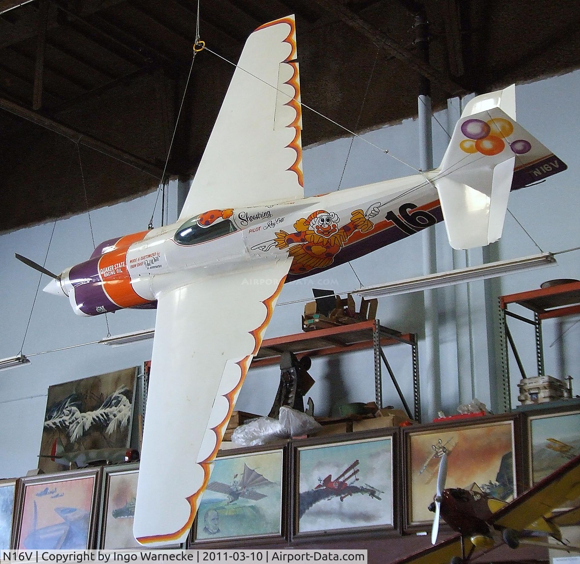 N16V, 1948 Mercury Air Shoestring C/N 101, Mercury Shoestring racer at the San Diego Air & Space Museum's Gillespie Field Annex, El Cajon CA