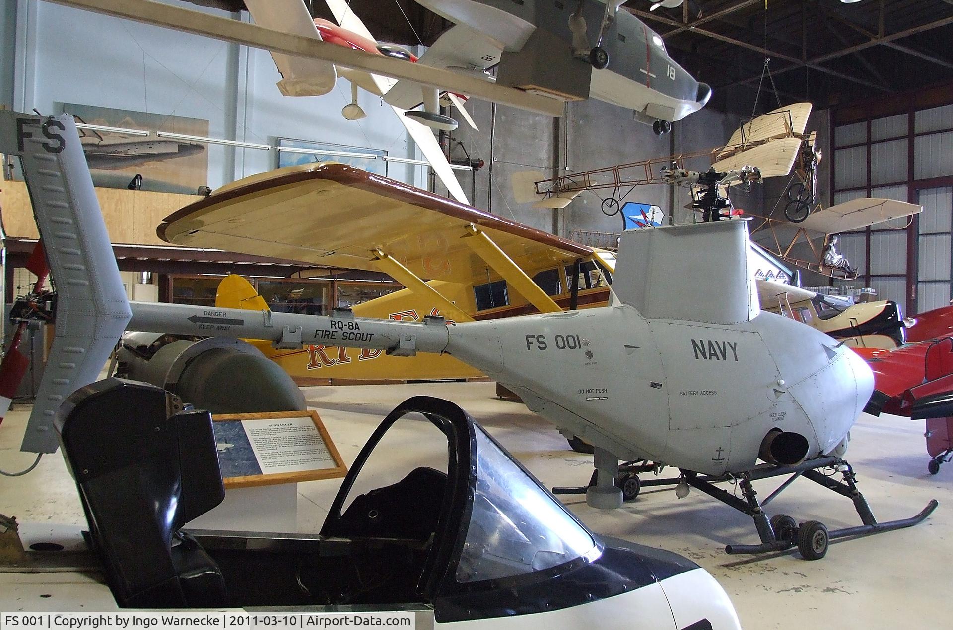FS 001, Northrop Grumman RQ-8A Fire Scout C/N P-3, Northrop Grumman RQ-8A Fire Scout UAV at the San Diego Air & Space Museum's Gillespie Field Annex, El Cajon CA