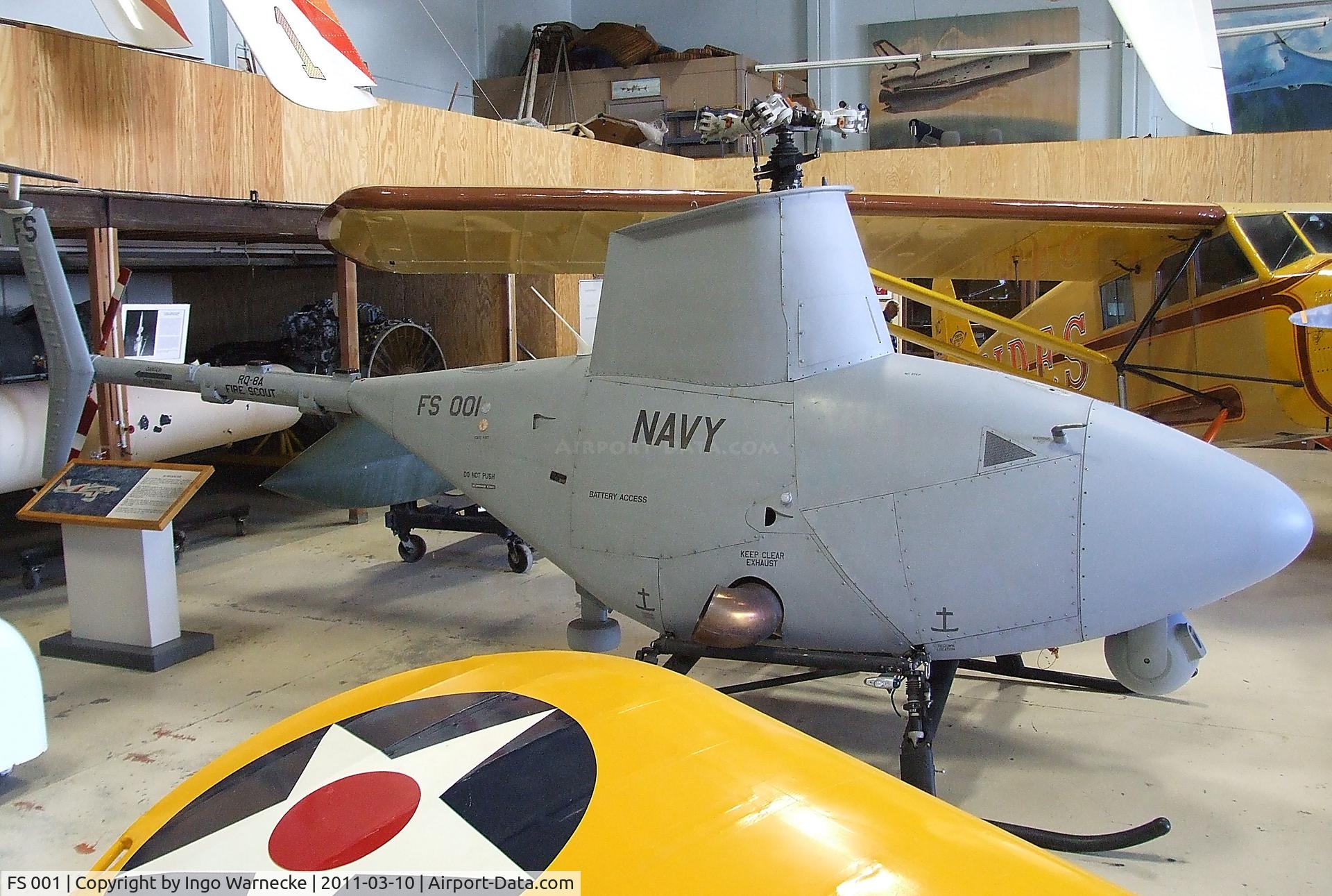 FS 001, Northrop Grumman RQ-8A Fire Scout C/N P-3, Northrop Grumman RQ-8A Fire Scout UAV at the San Diego Air & Space Museum's Gillespie Field Annex, El Cajon CA