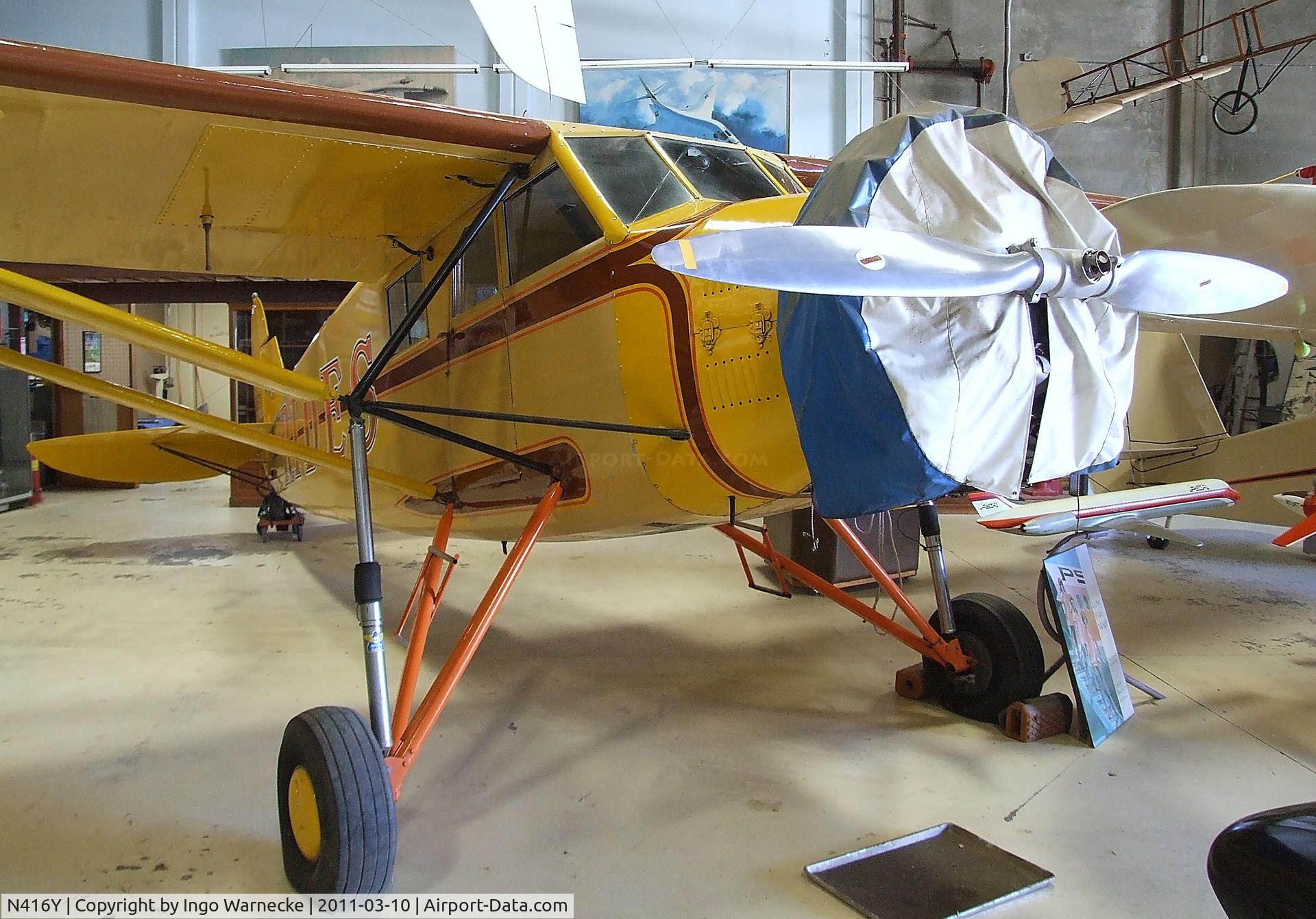 N416Y, 1930 Stinson SM-8A Junior C/N 4251, Stinson SM-8A Detroiter Jr. at the San Diego Air & Space Museum's Gillespie Field Annex, El Cajon CA