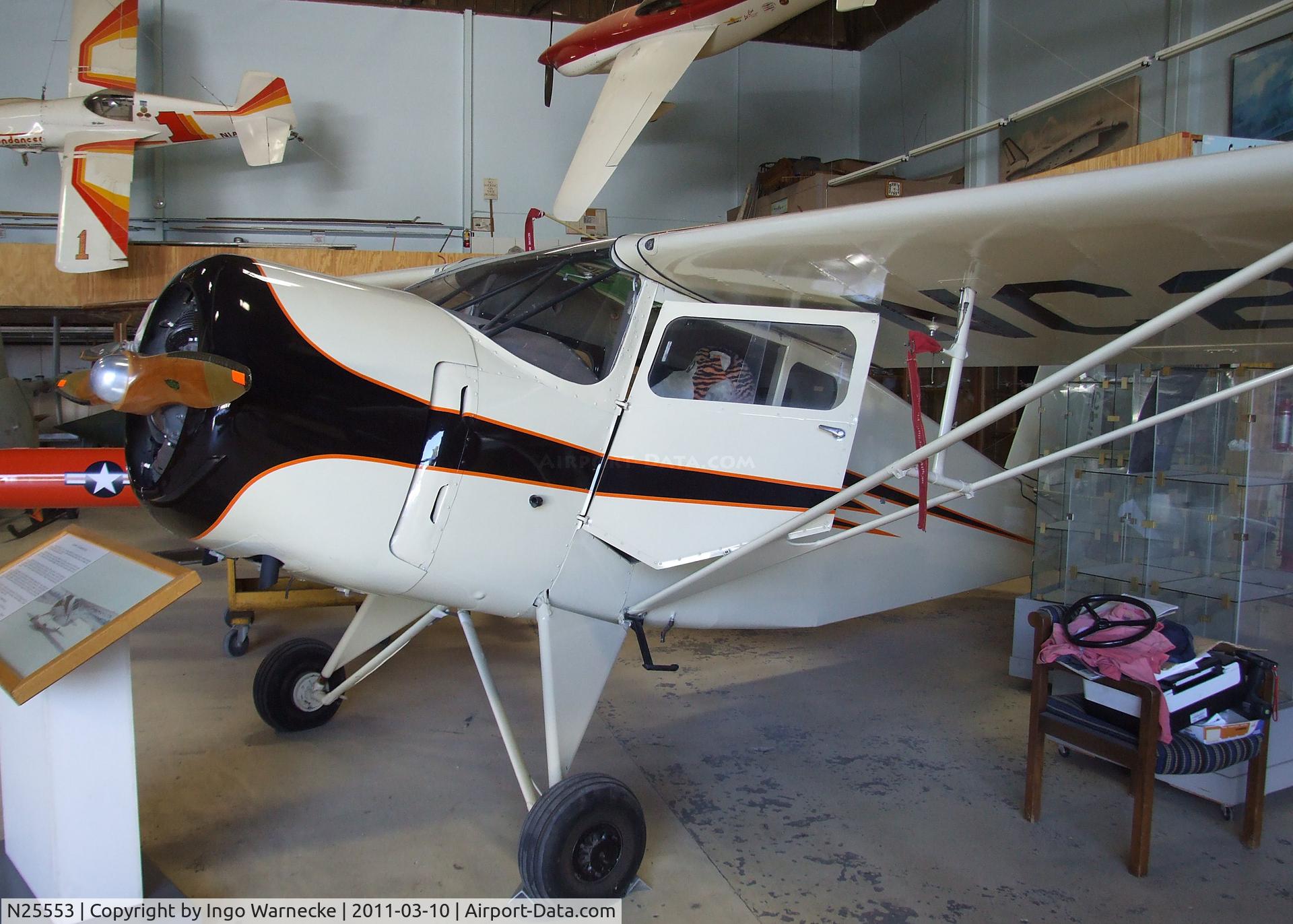 N25553, 1940 Rearwin Cloudster 8135 C/N 829, Rearwin 8135 Cloudster at the San Diego Air & Space Museum's Gillespie Field Annex, El Cajon CA
